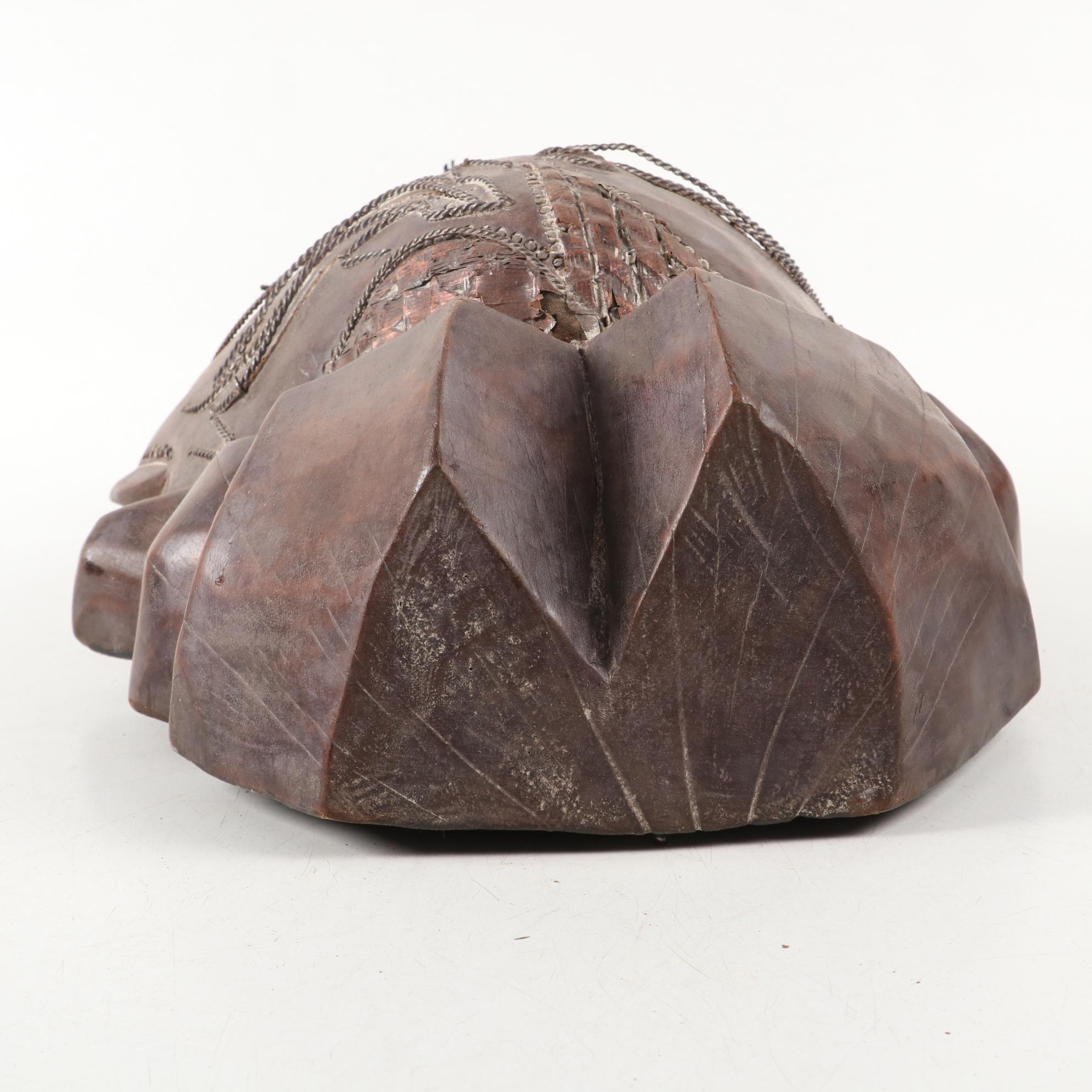 Tikar Mask and West African Style Carved Wood Mask and Decor