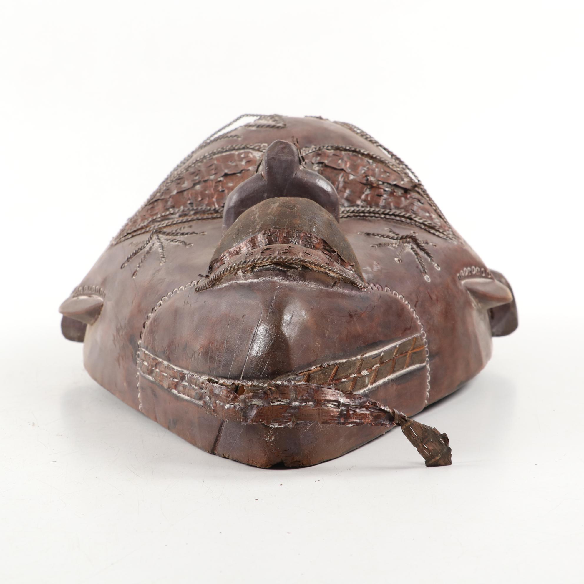 Tikar Mask and West African Style Carved Wood Mask and Decor