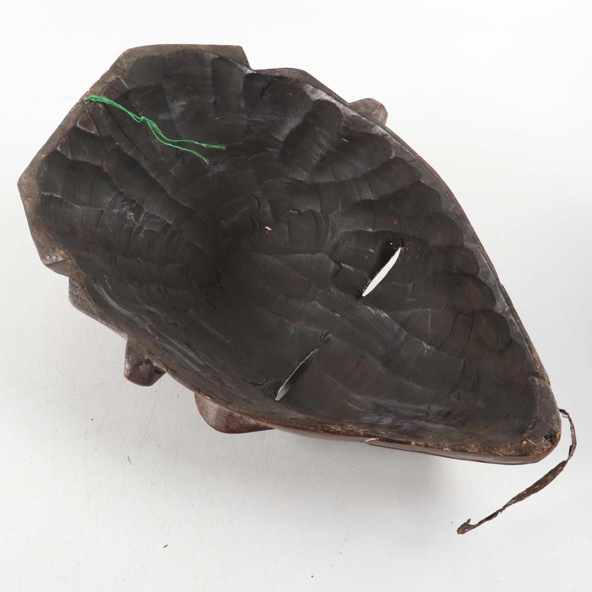 Tikar Mask and West African Style Carved Wood Mask and Decor