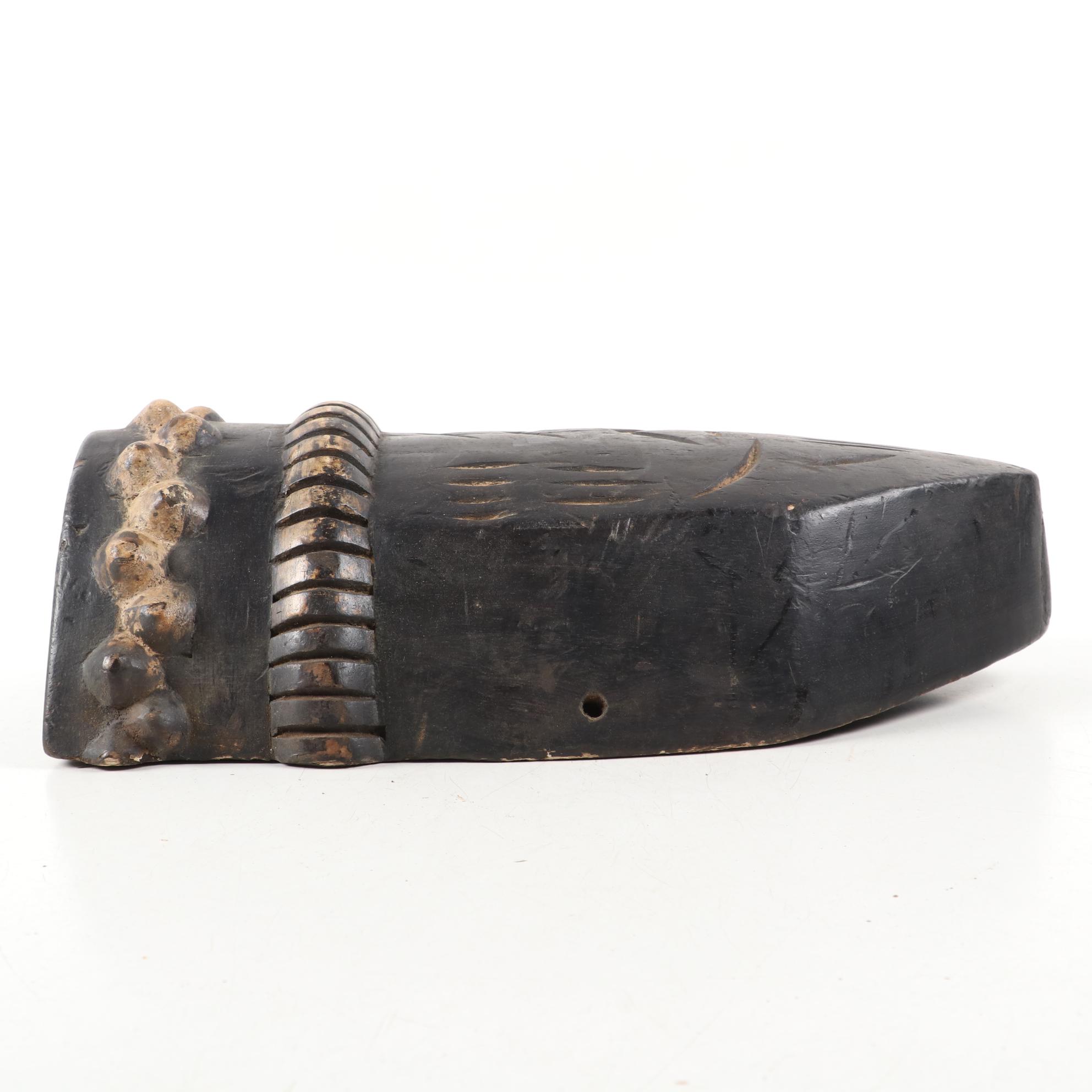 Tikar Mask and West African Style Carved Wood Mask and Decor