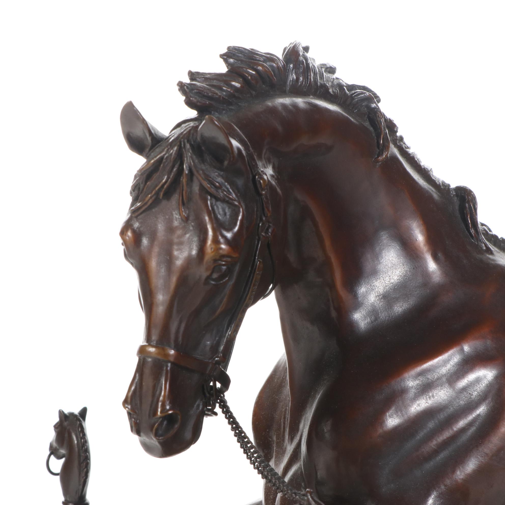 Jan Woods Bronze Sculpture "Buck at the Sale," 1988