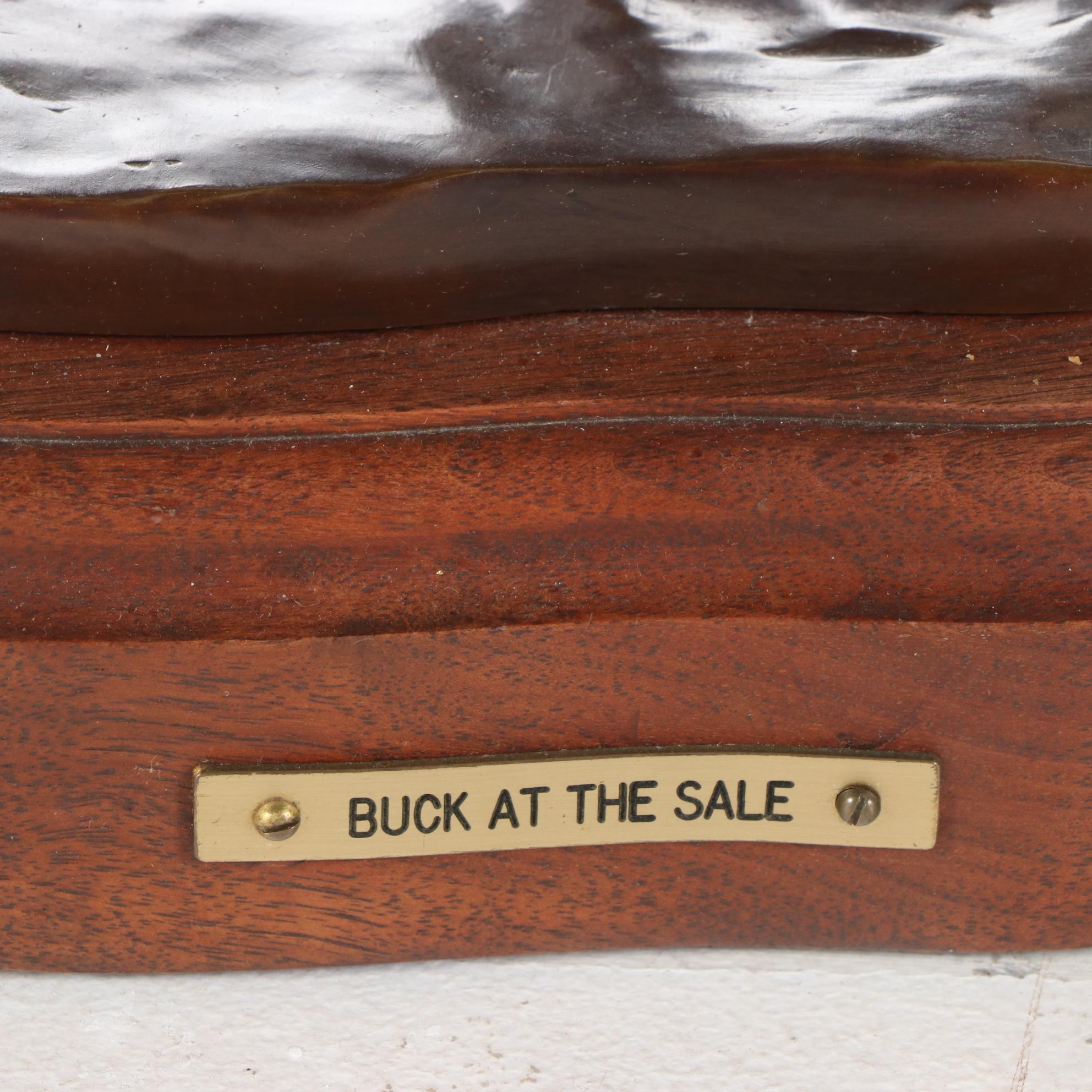 Jan Woods Bronze Sculpture "Buck at the Sale," 1988