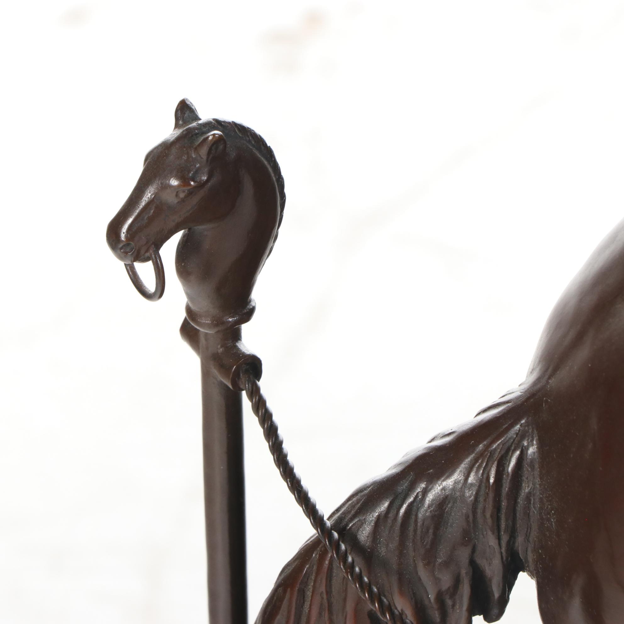 Jan Woods Bronze Sculpture "Buck at the Sale," 1988