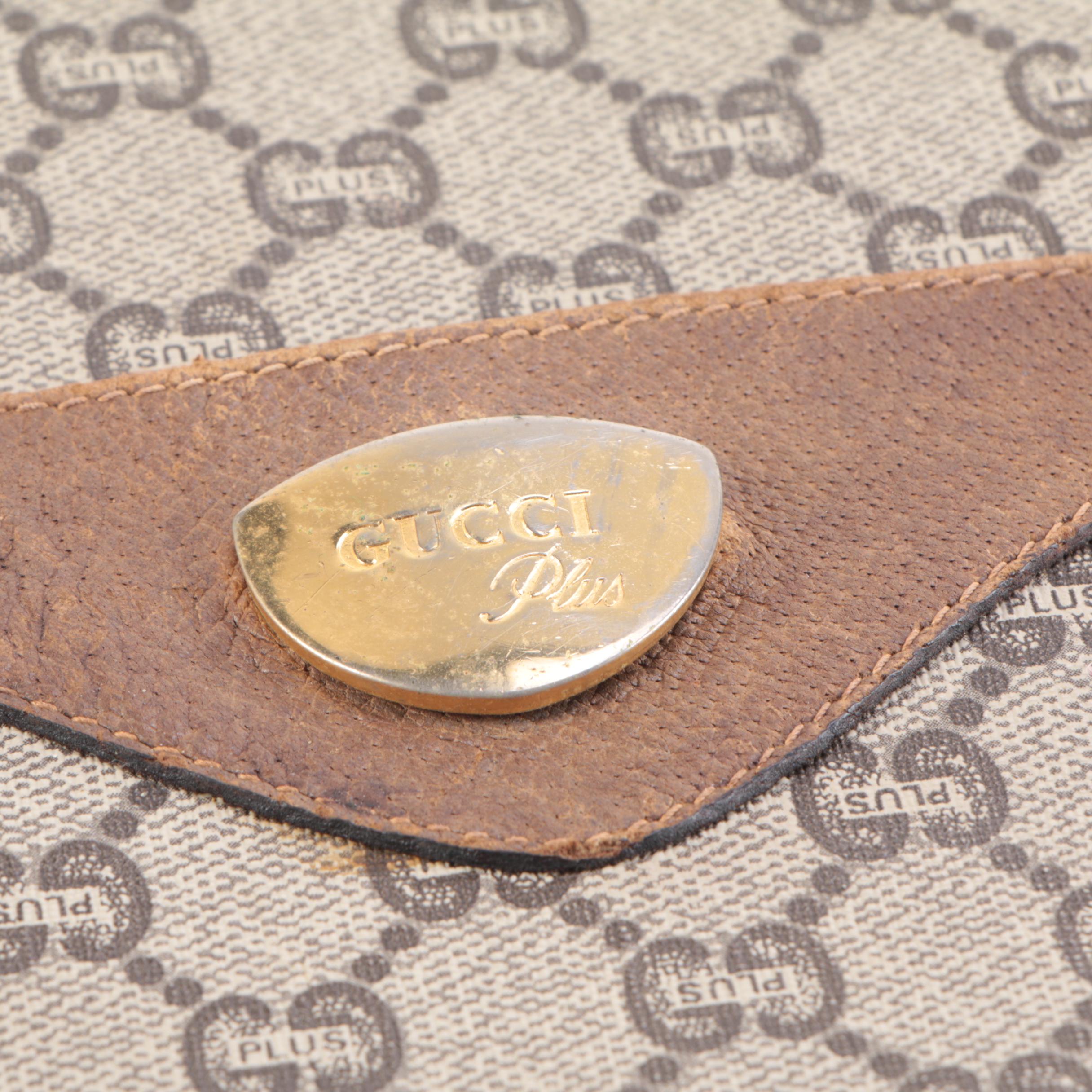 Gucci Plus GG Coated Canvas Web Strap Tote Bag