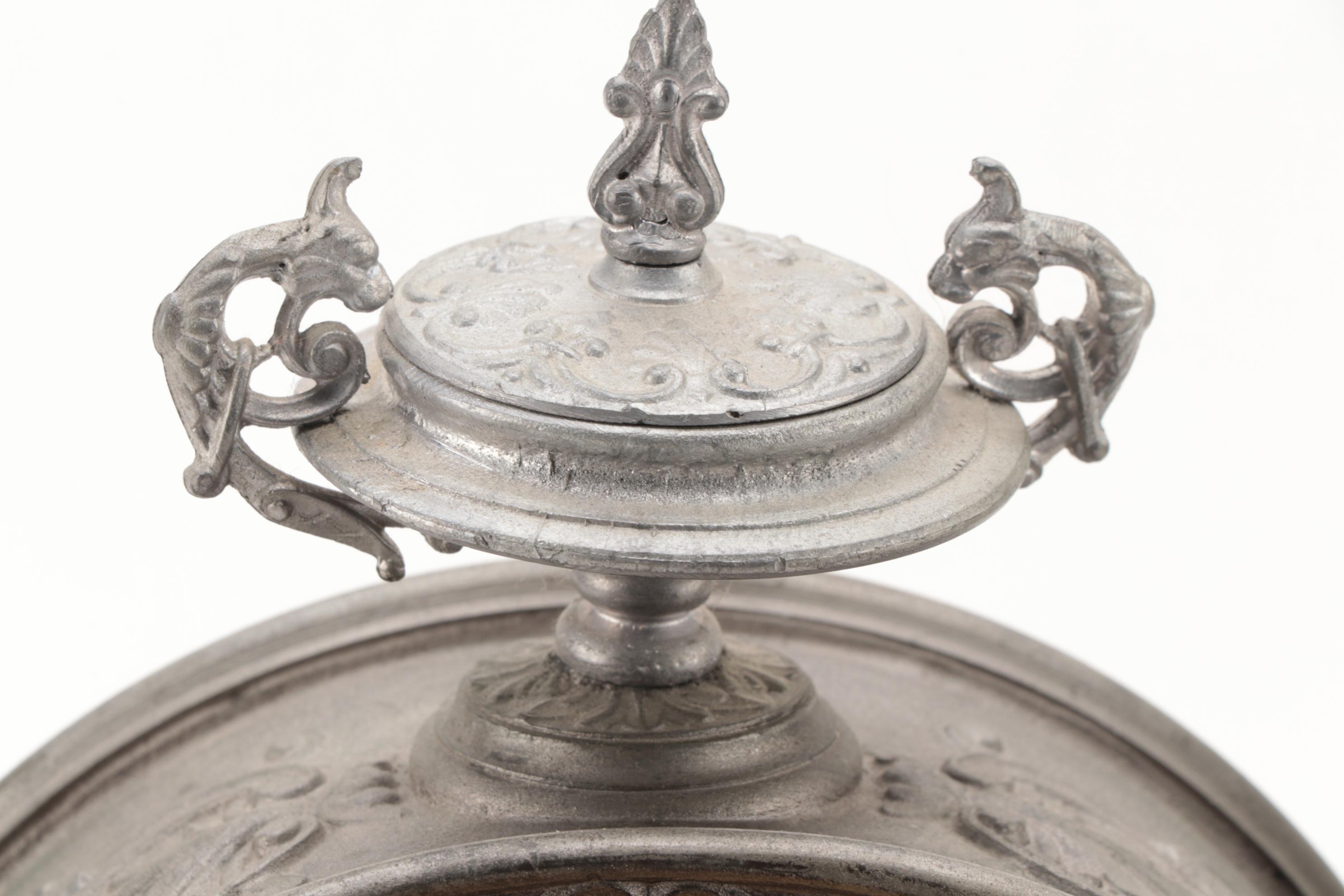 Victorian Ansonia Cast Spelter Figural Mantel Clock, Late 19th Century