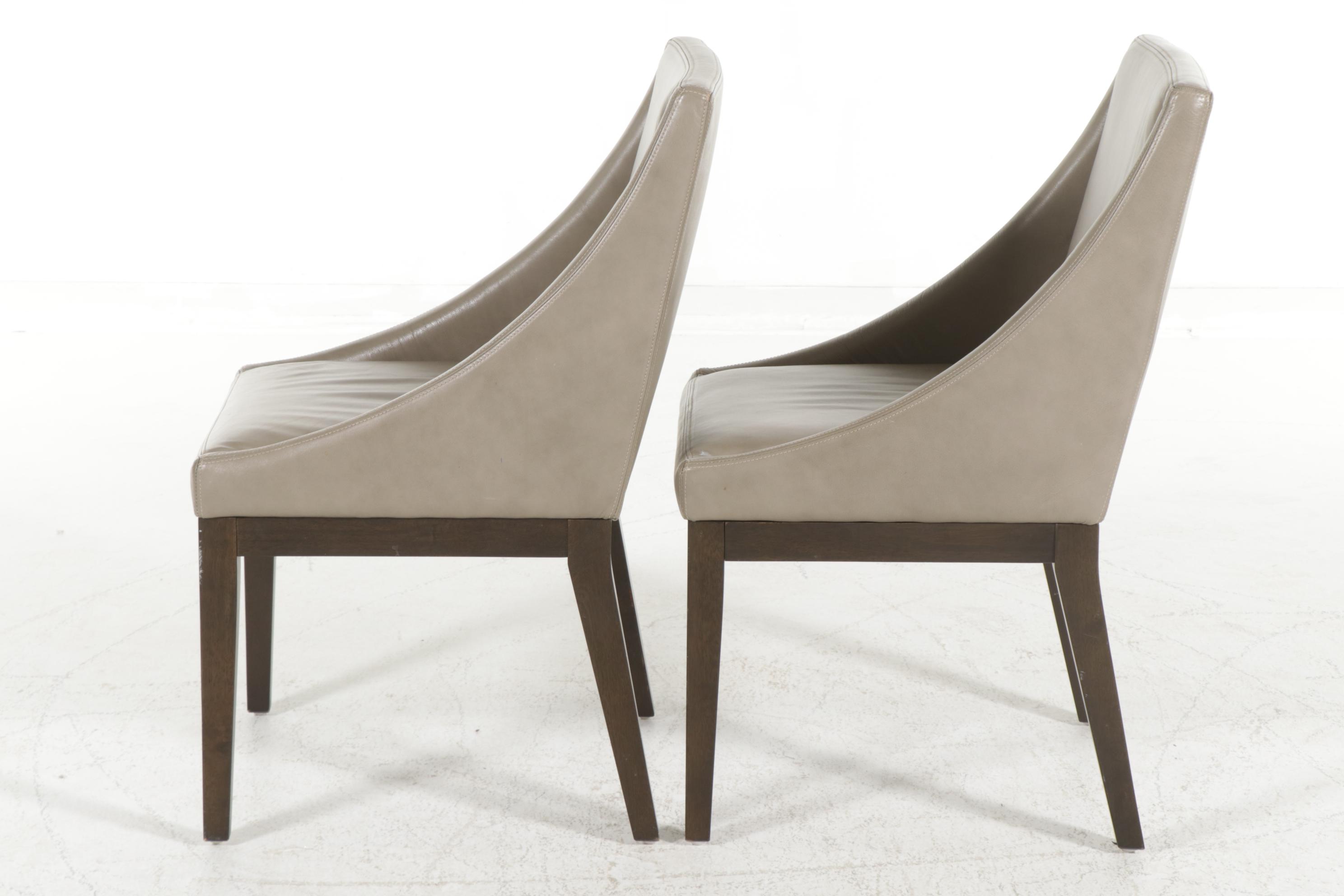 Pair of West Elm Faux Leather Upholstered Chairs