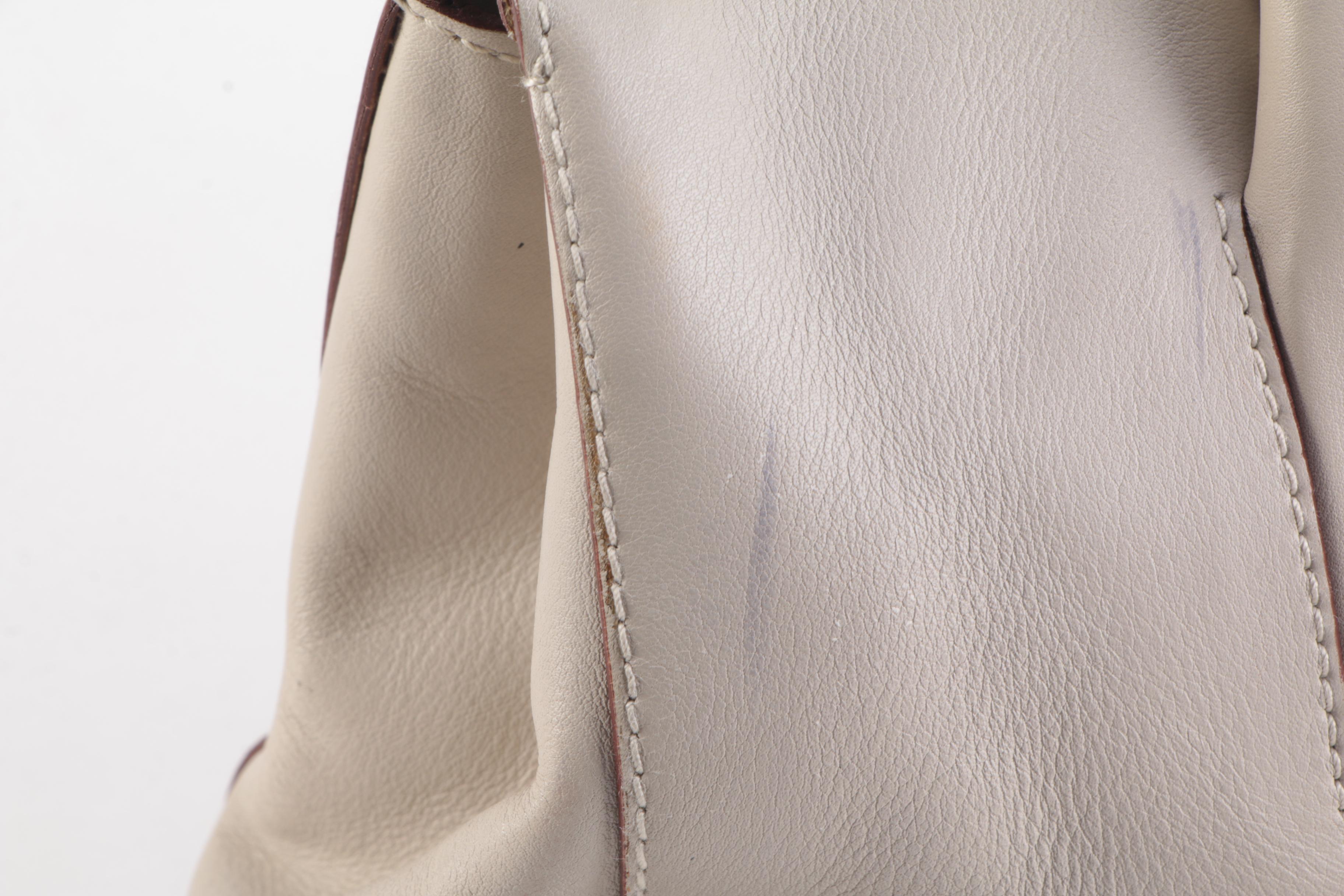 Prada Bauletto Shoulder Bag in Vitello Leather with Patent Leather Trim