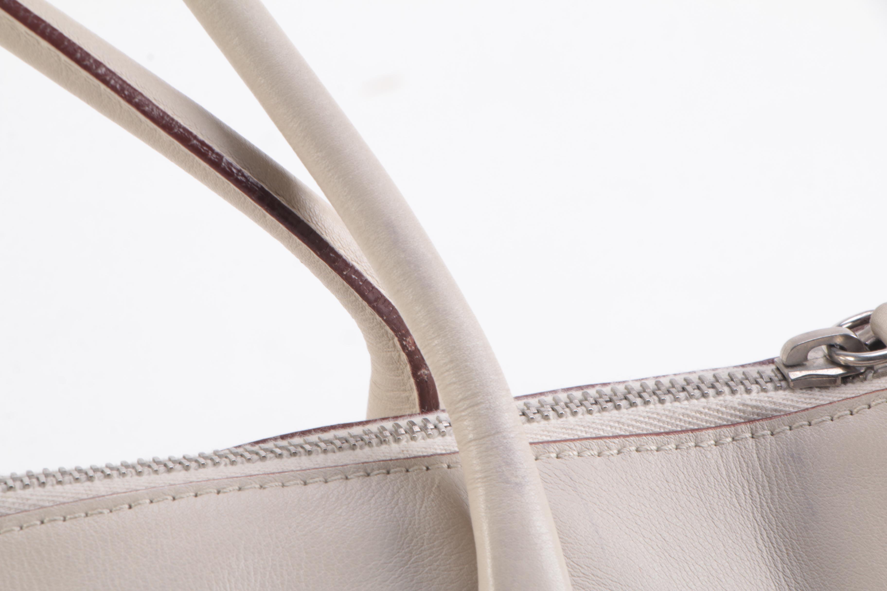 Prada Bauletto Shoulder Bag in Vitello Leather with Patent Leather Trim