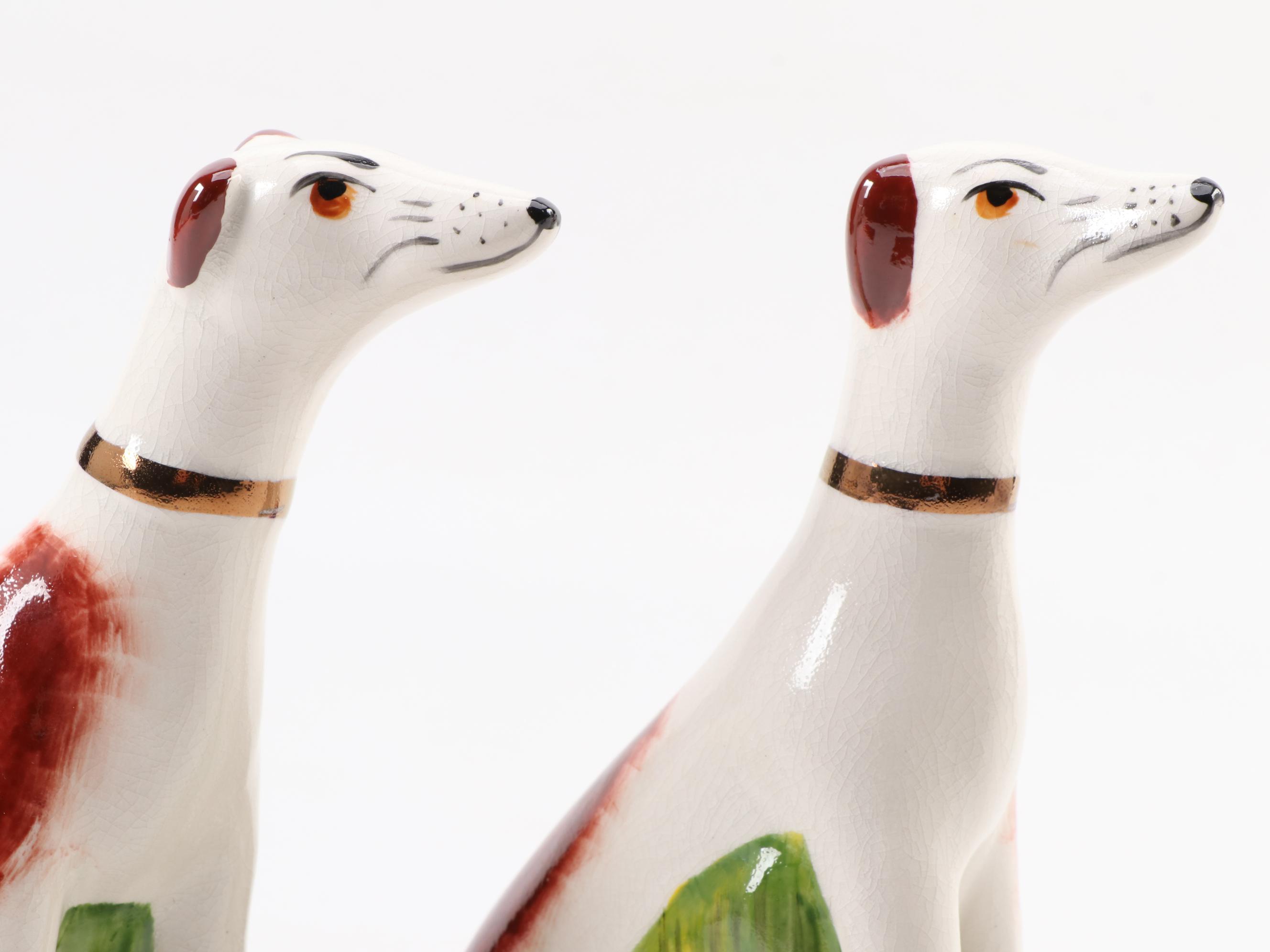 William Kent Staffordshire Seated  Dog Figurines, Mid-20th Century