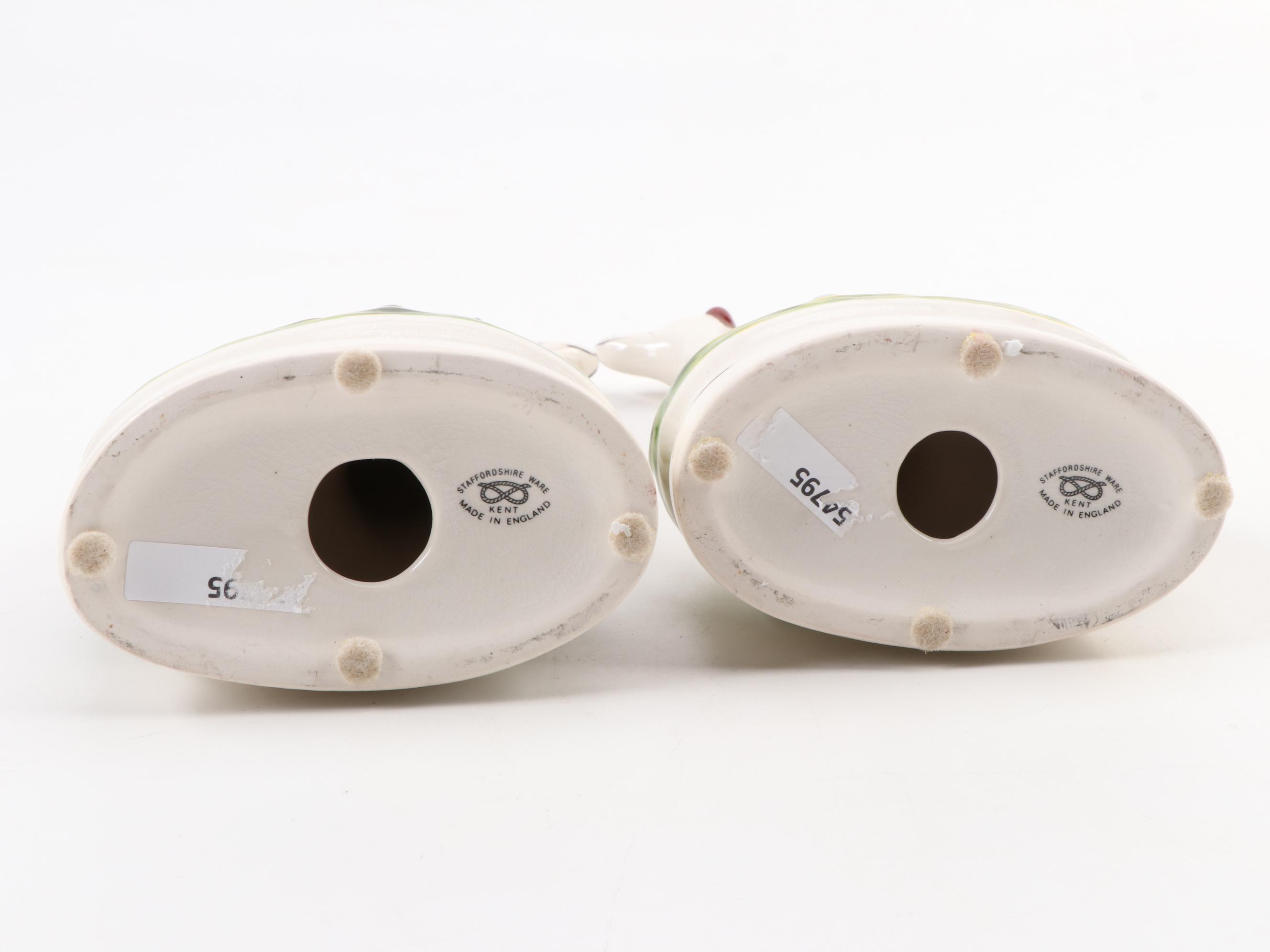 William Kent Staffordshire Seated  Dog Figurines, Mid-20th Century