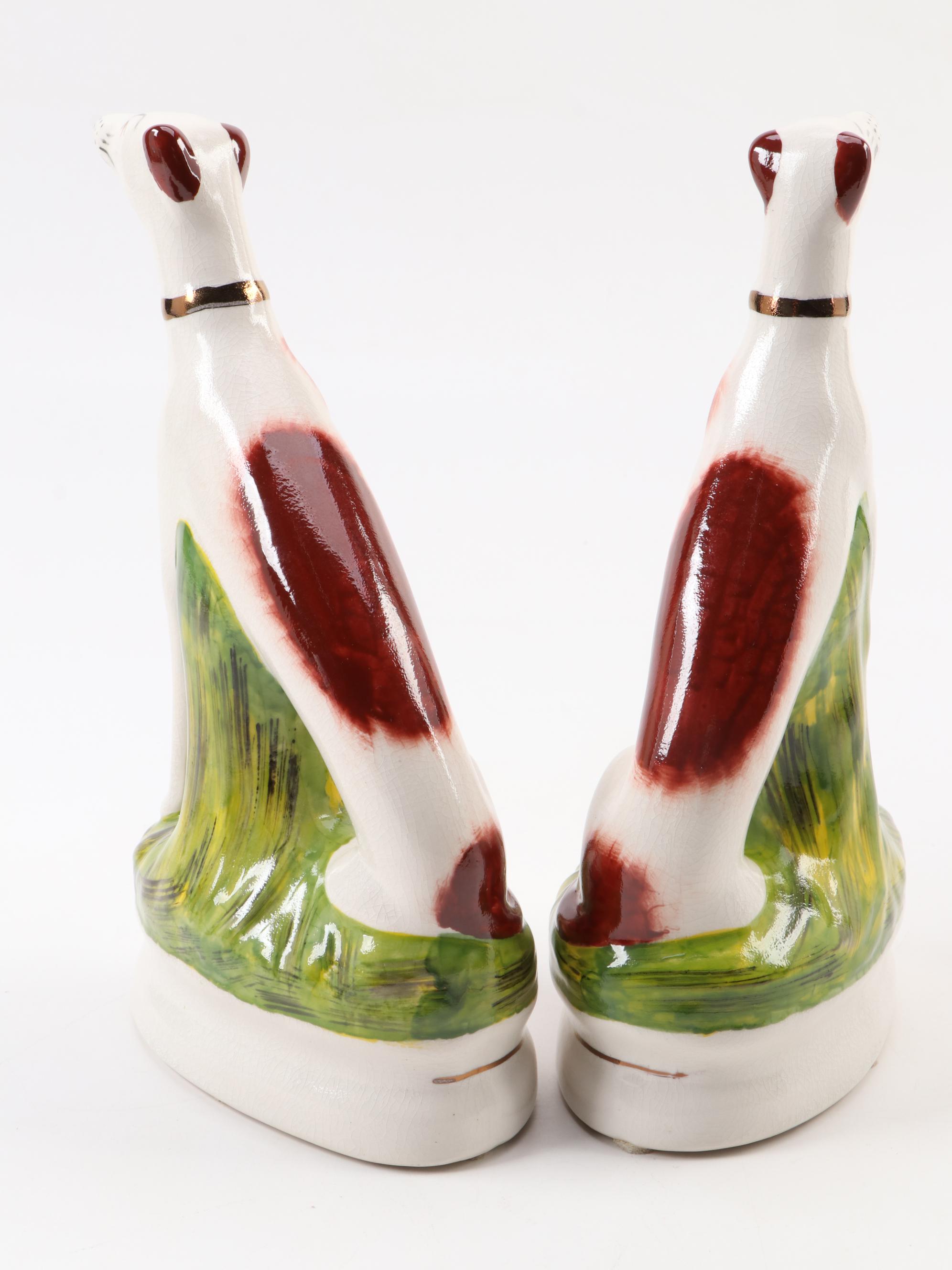 William Kent Staffordshire Seated  Dog Figurines, Mid-20th Century