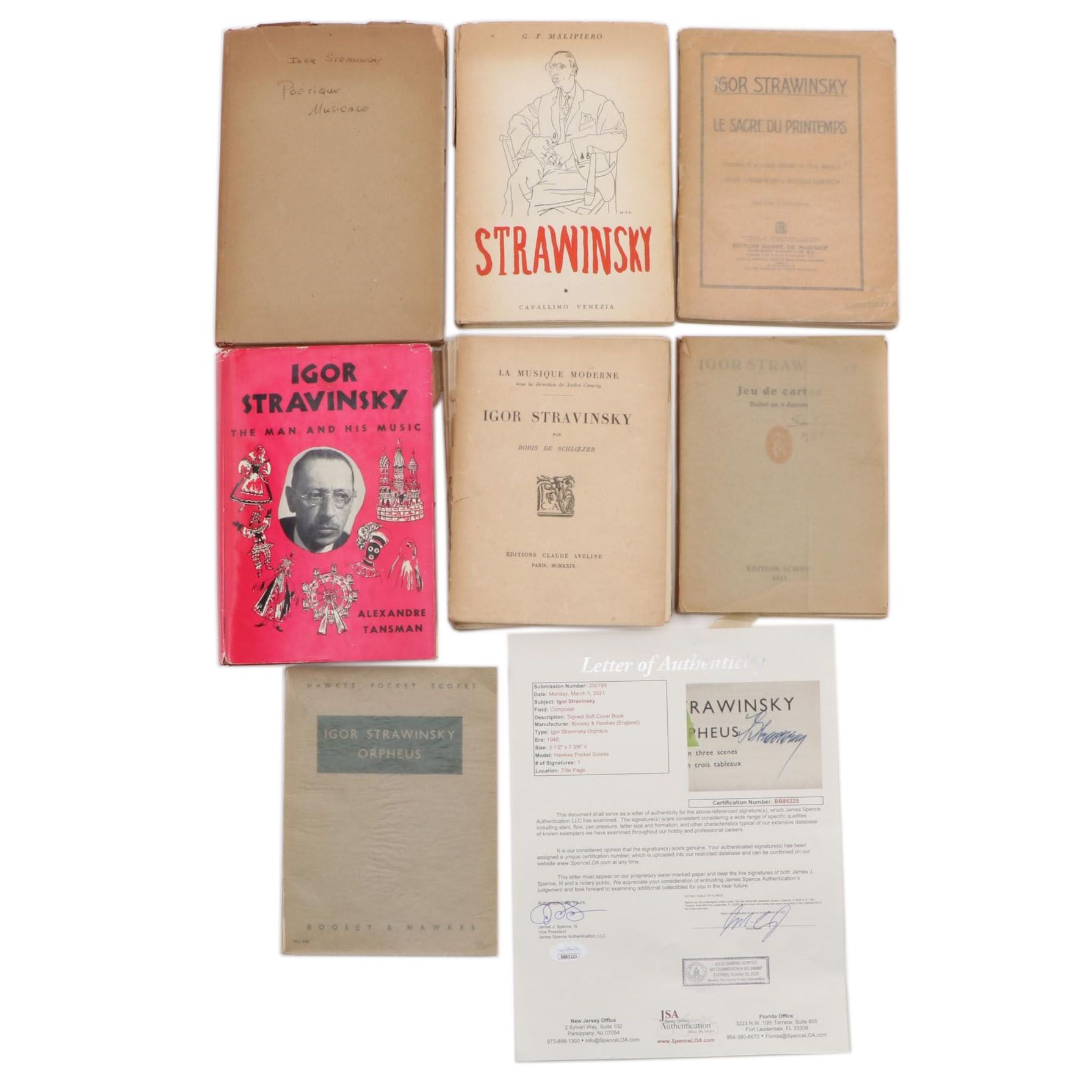 Signed "Orpheus" Ballet Score by Igor Stravinsky and More