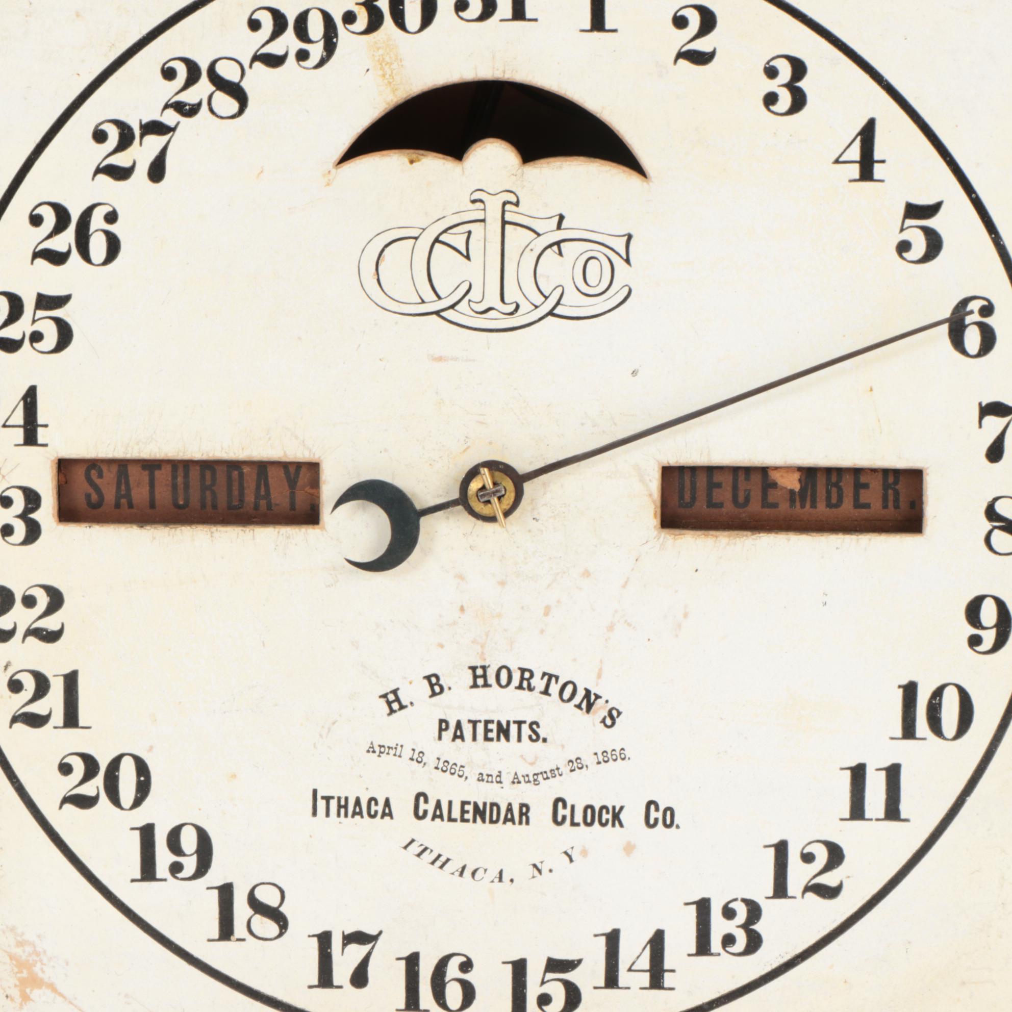 Ithaca "Farmer's Model #10" Double Dial Calendar Clock, Late 19th Century