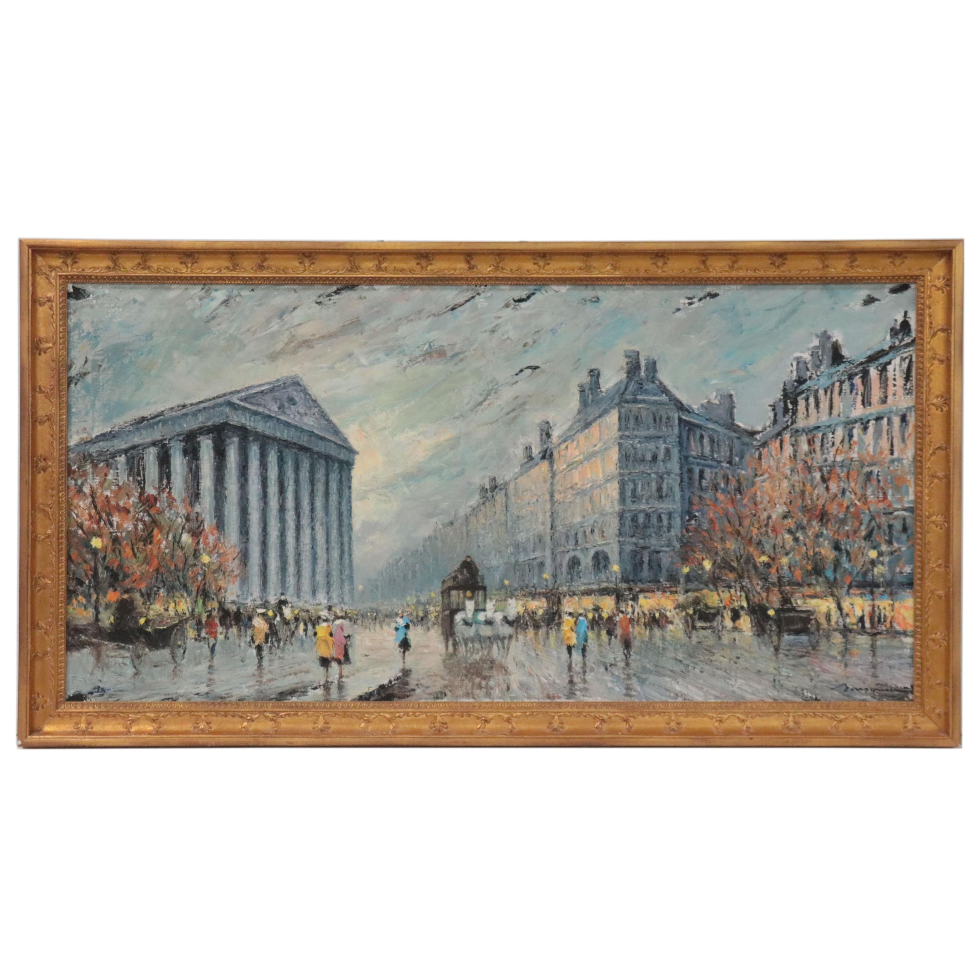 Georges Bousquet Oil Painting "Place de la Madeleine"