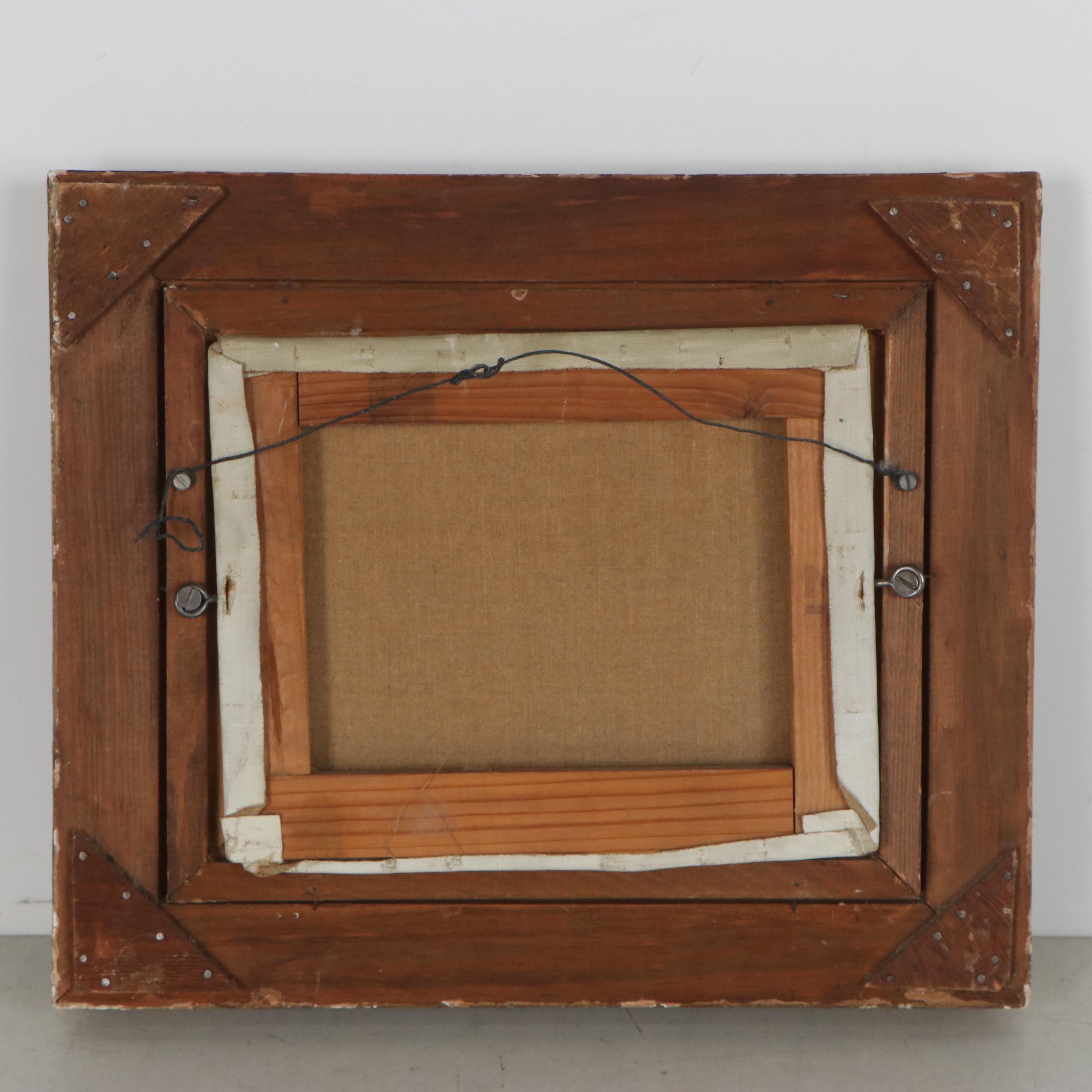 Oil Painting of Parisian Street Scene, Late 20th Century