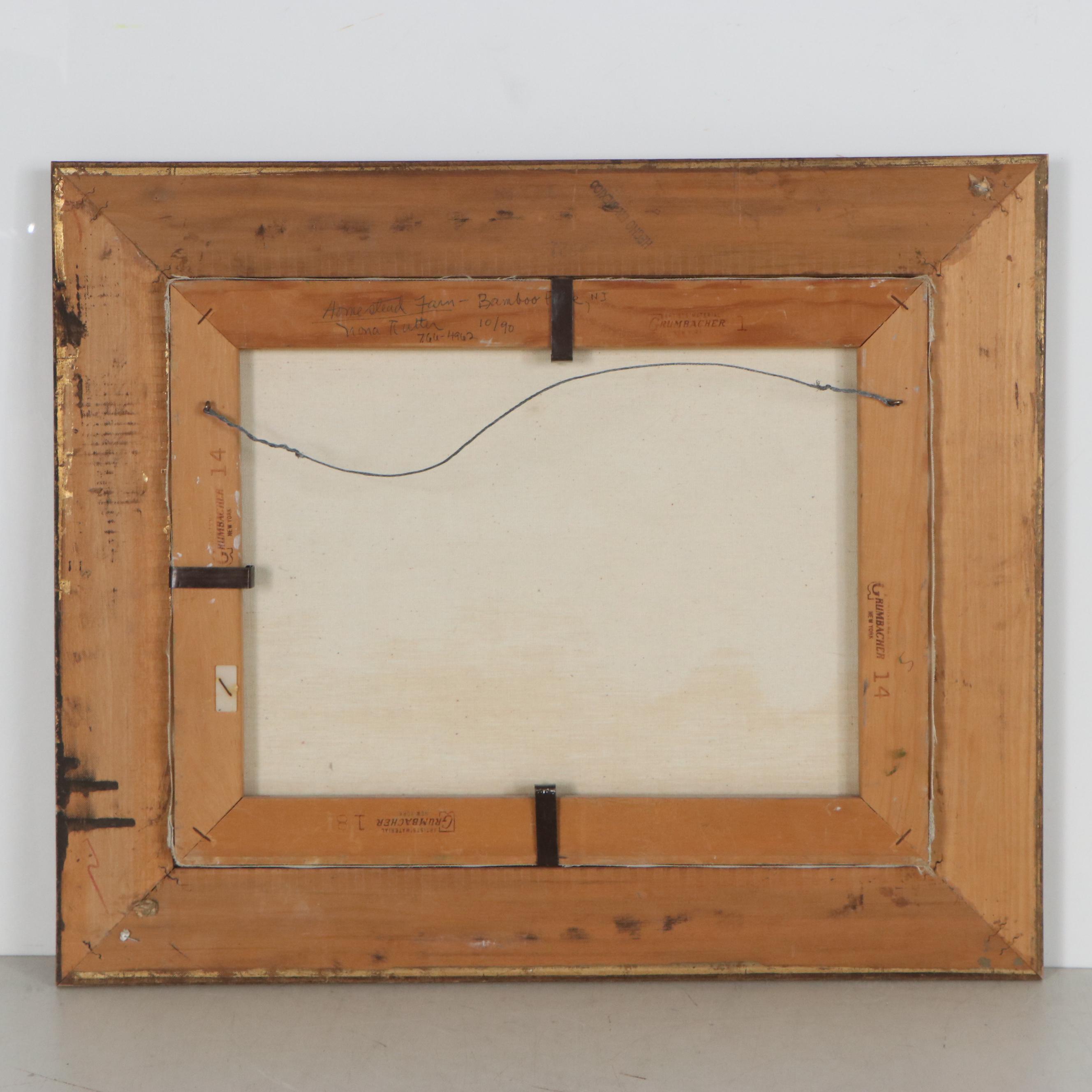 Nona Rutter Landscape Oil Painting "Homestead Farm," 1990