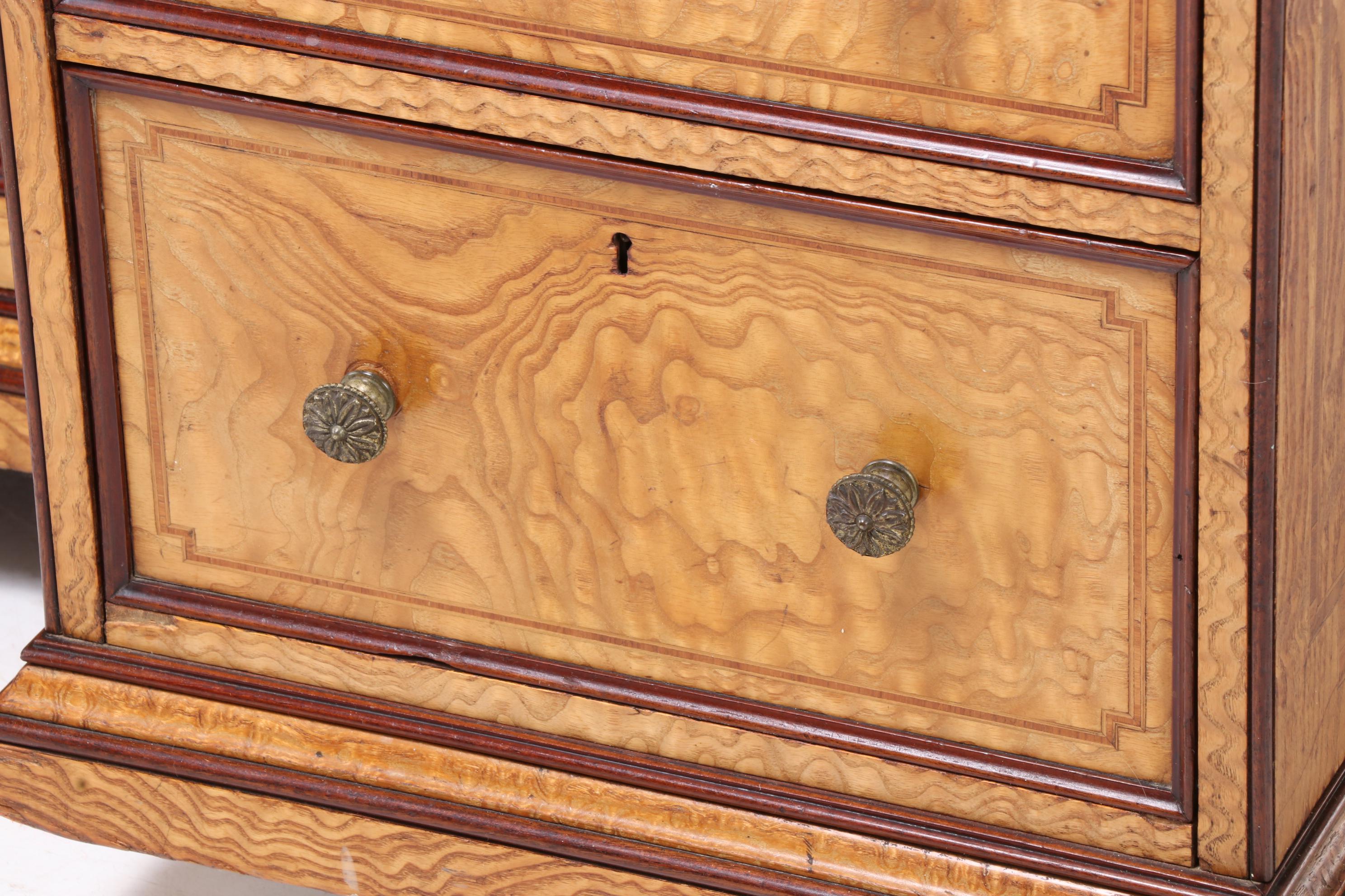 Brooke Astor's Edwardian Mahogany and Hungarian Ash Kneehole Dressing Table