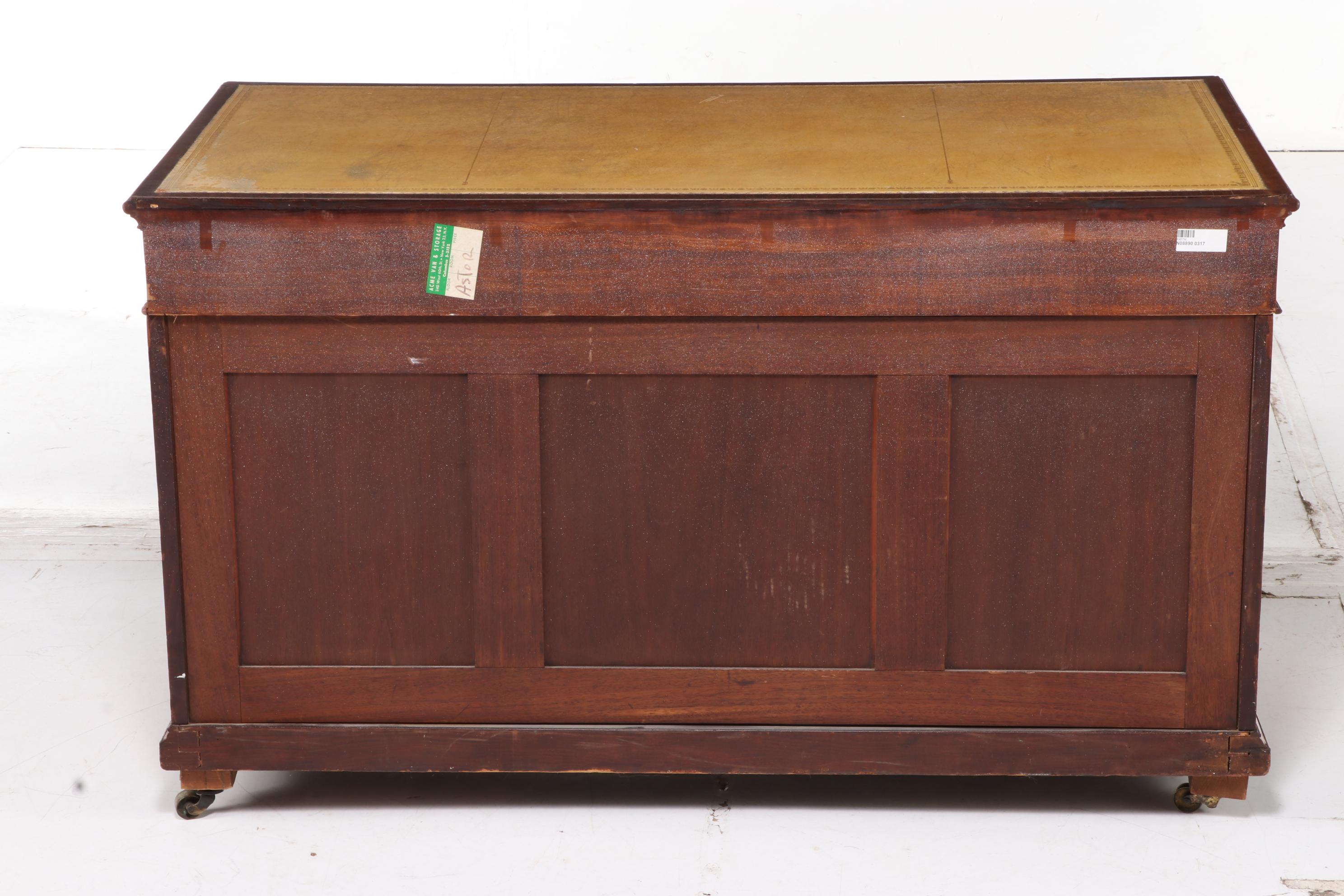 Brooke Astor's Edwardian Mahogany and Hungarian Ash Kneehole Dressing Table