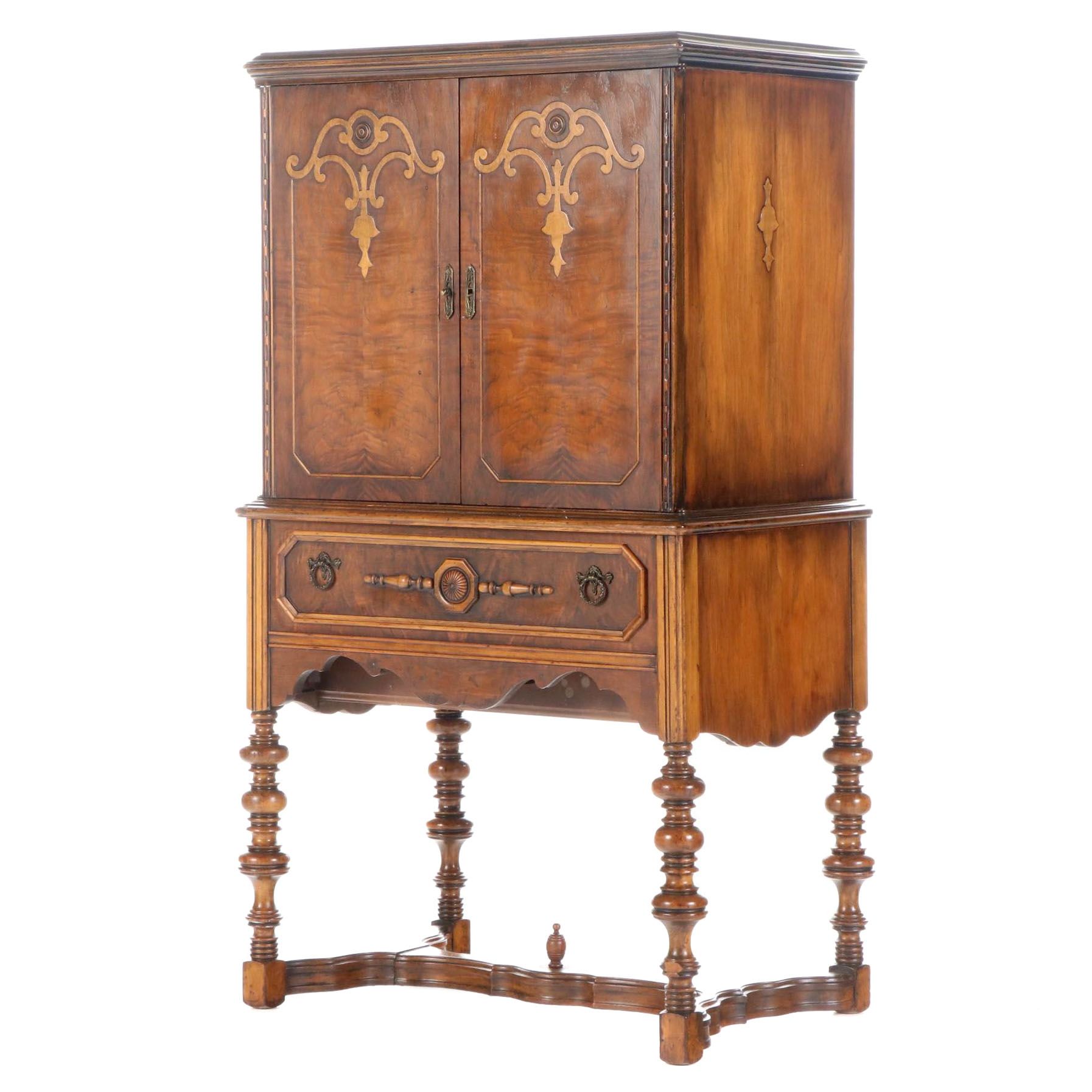 Jacobean Style Walnut Radio Cabinet, circa 1929
