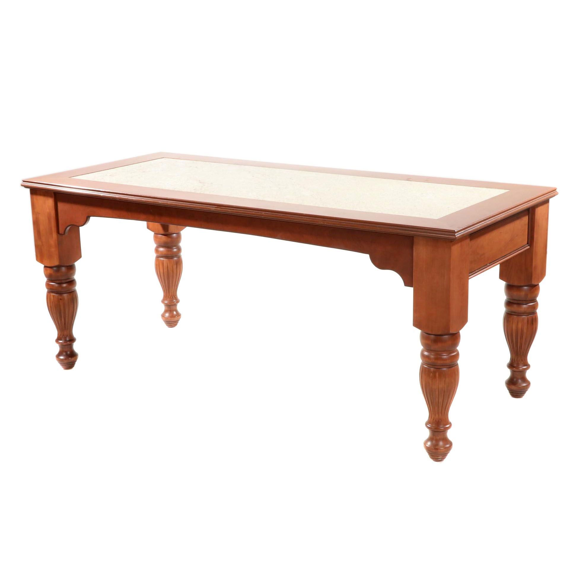 Custom Large Scale Granite-Top Kitchen Island, 21st Century