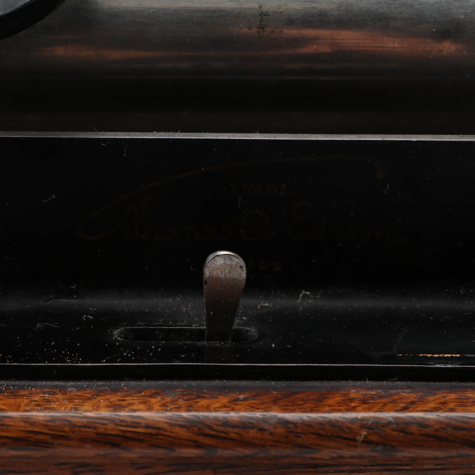 Edison Standard Phonograph with Box of Phonograph Cylinders, Early 20th Century