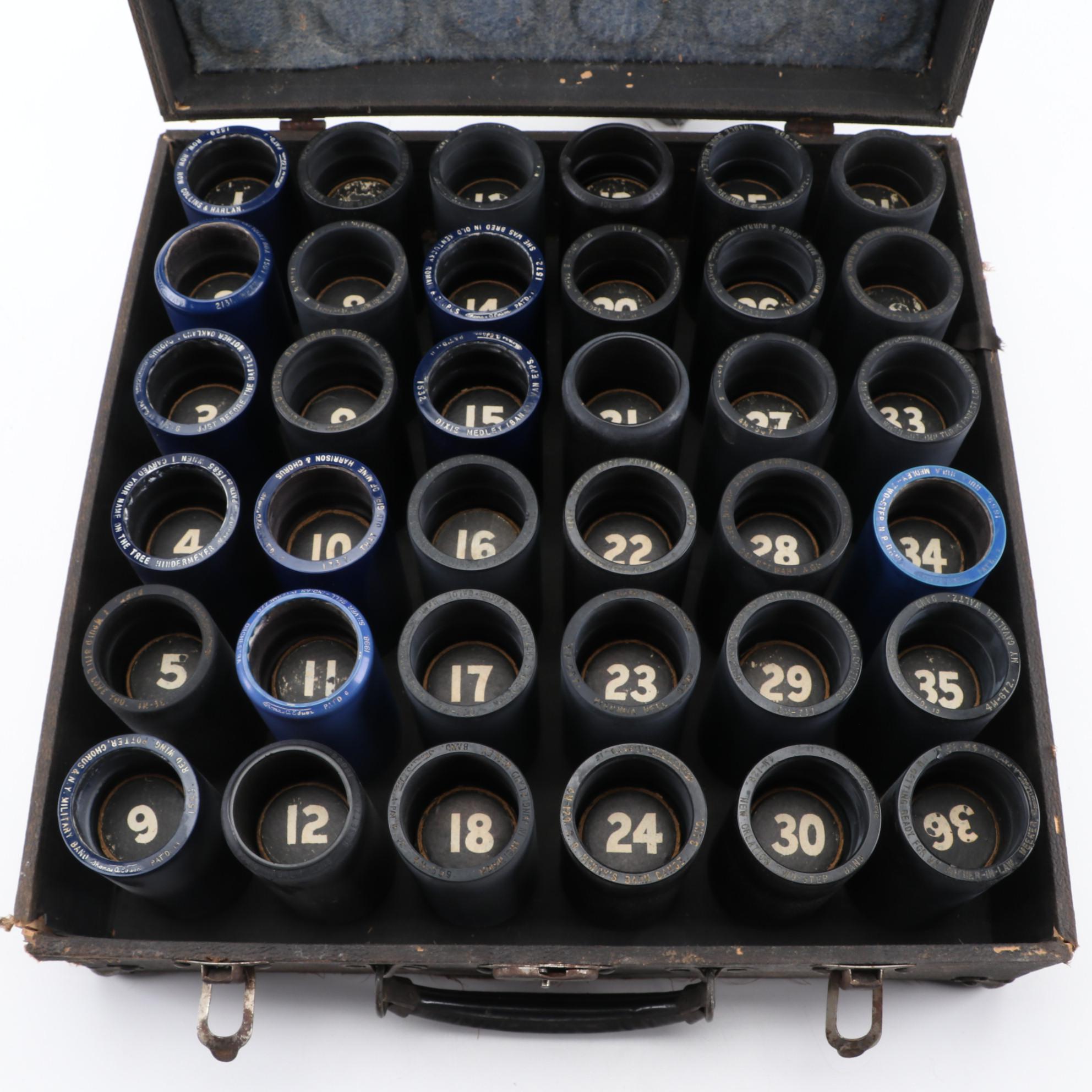 Edison Standard Phonograph with Box of Phonograph Cylinders, Early 20th Century
