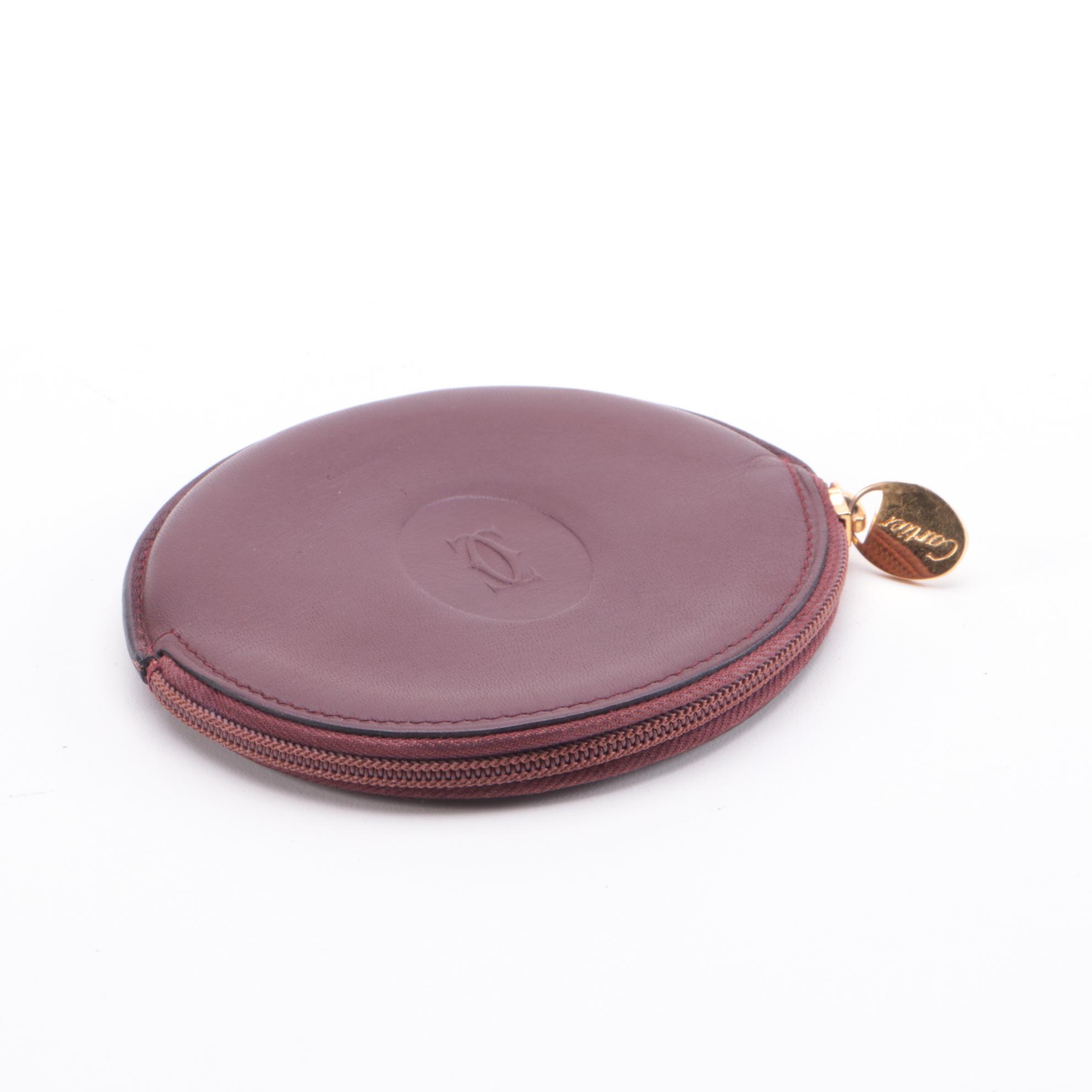Cartier Must de Cartier Burgundy Leather Coin Purse