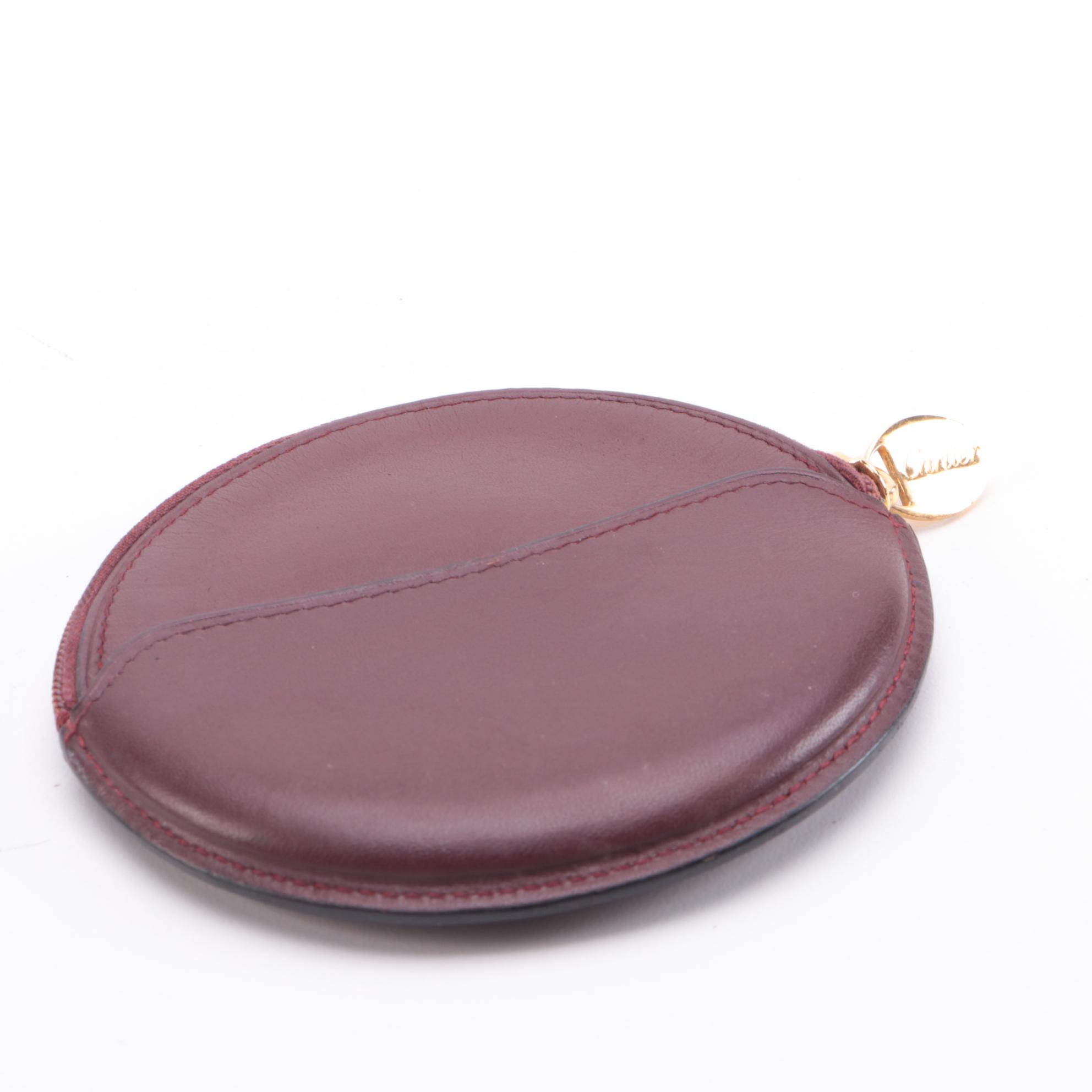 Cartier Must de Cartier Burgundy Leather Coin Purse
