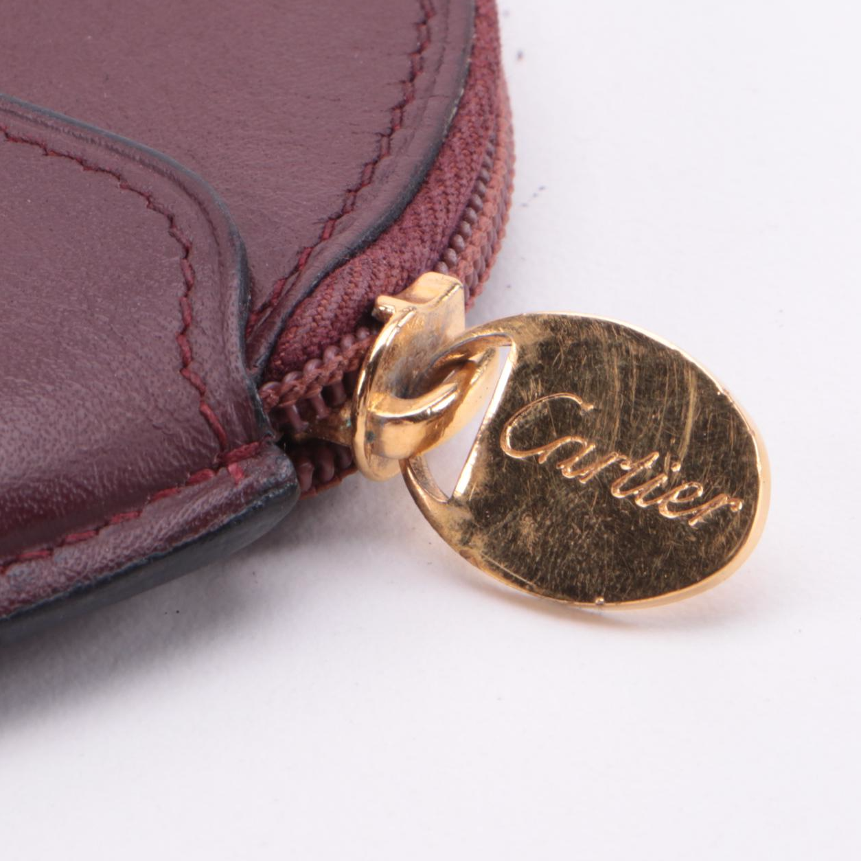 Cartier Must de Cartier Burgundy Leather Coin Purse