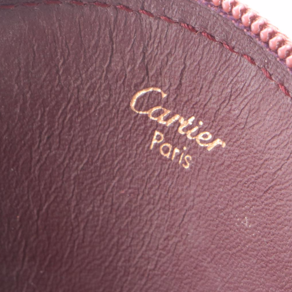 Cartier Must de Cartier Burgundy Leather Coin Purse