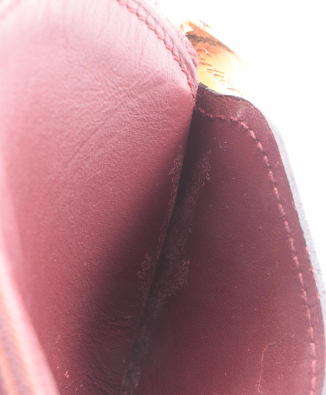 Cartier Must de Cartier Burgundy Leather Coin Purse