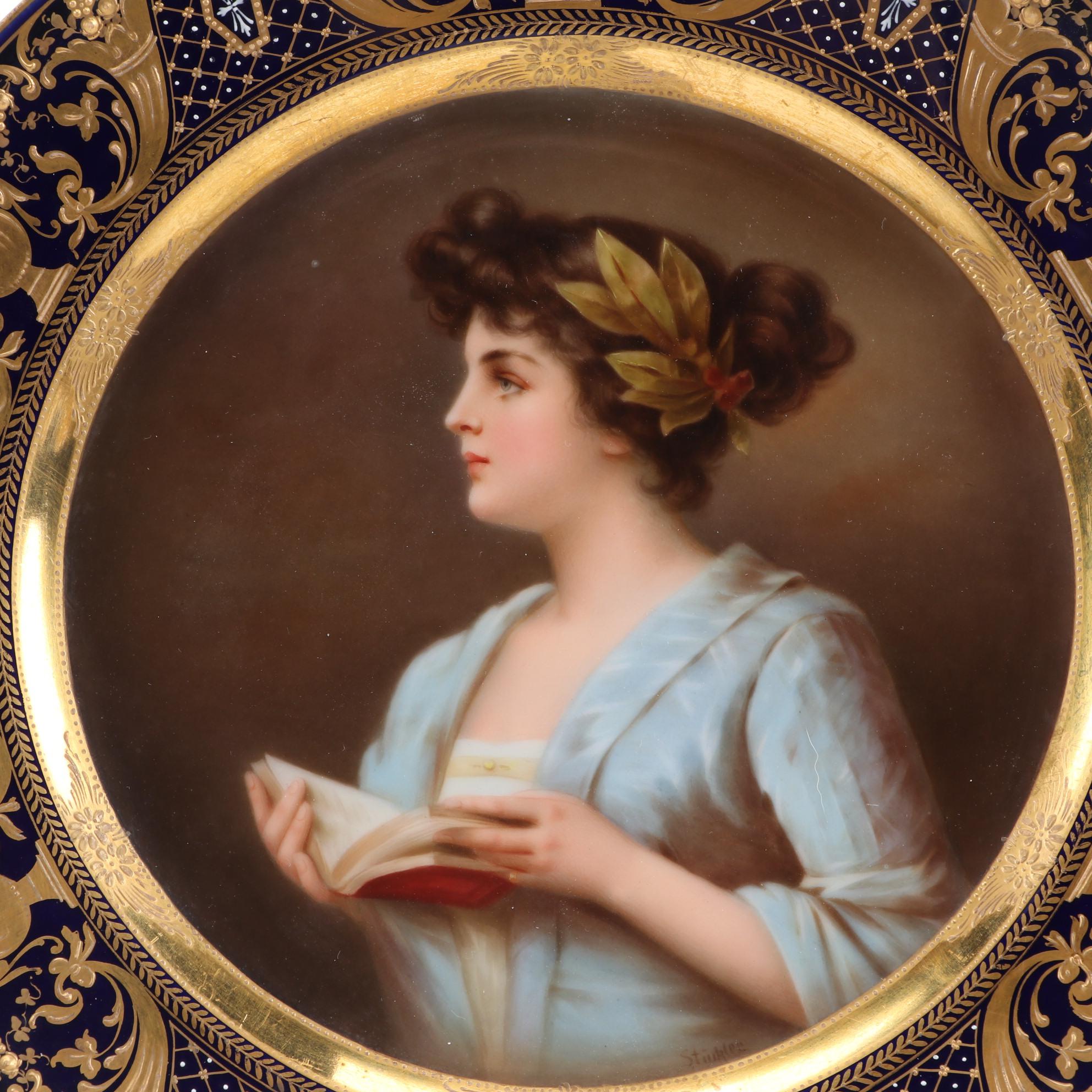 Royal Vienna "Poesie" Porcelain Cabinet Plate, Mid to Late 19th Century