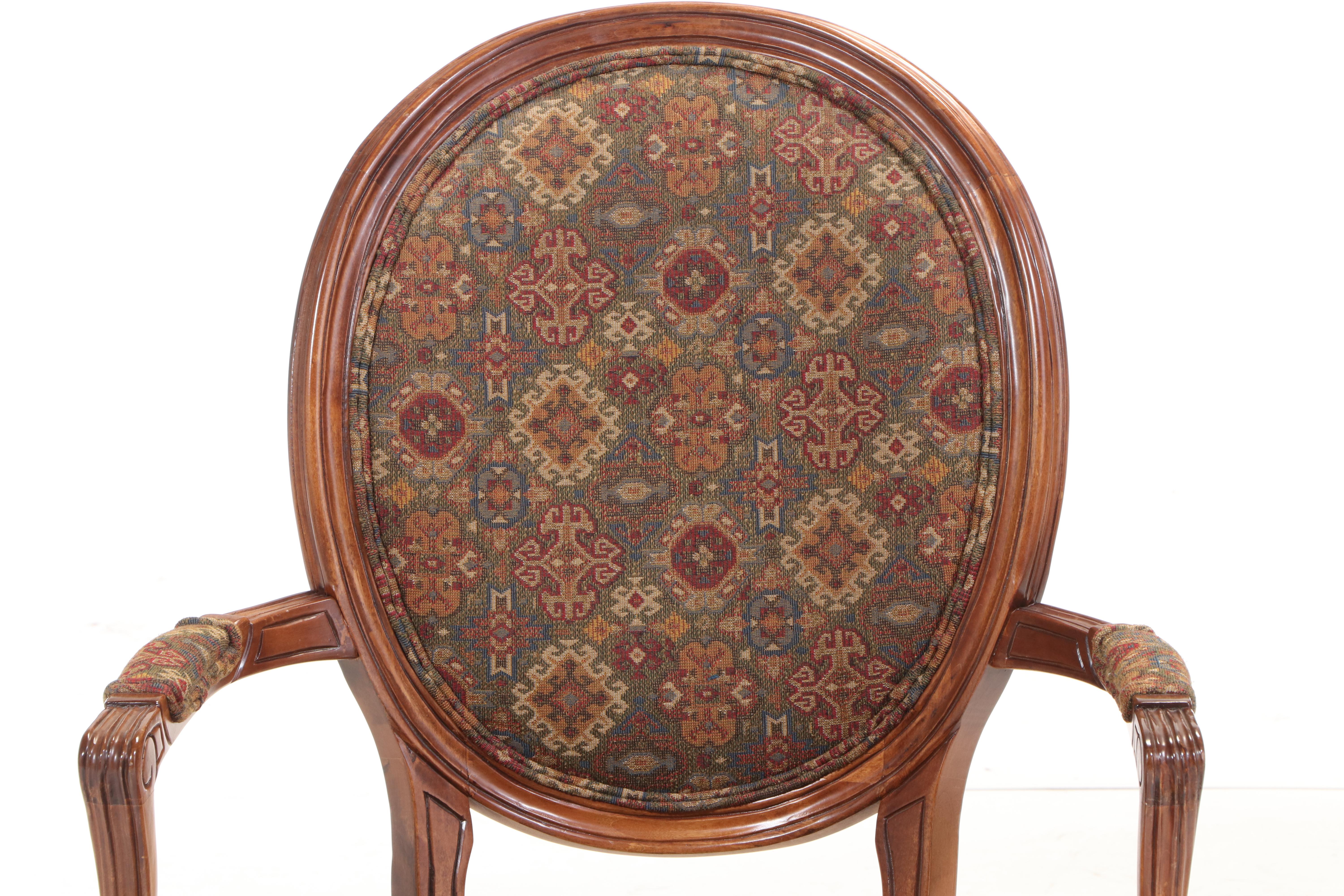 Bassett Furniture Hepplewhite Style Fauteuil Arm Chair, Late 20th Century