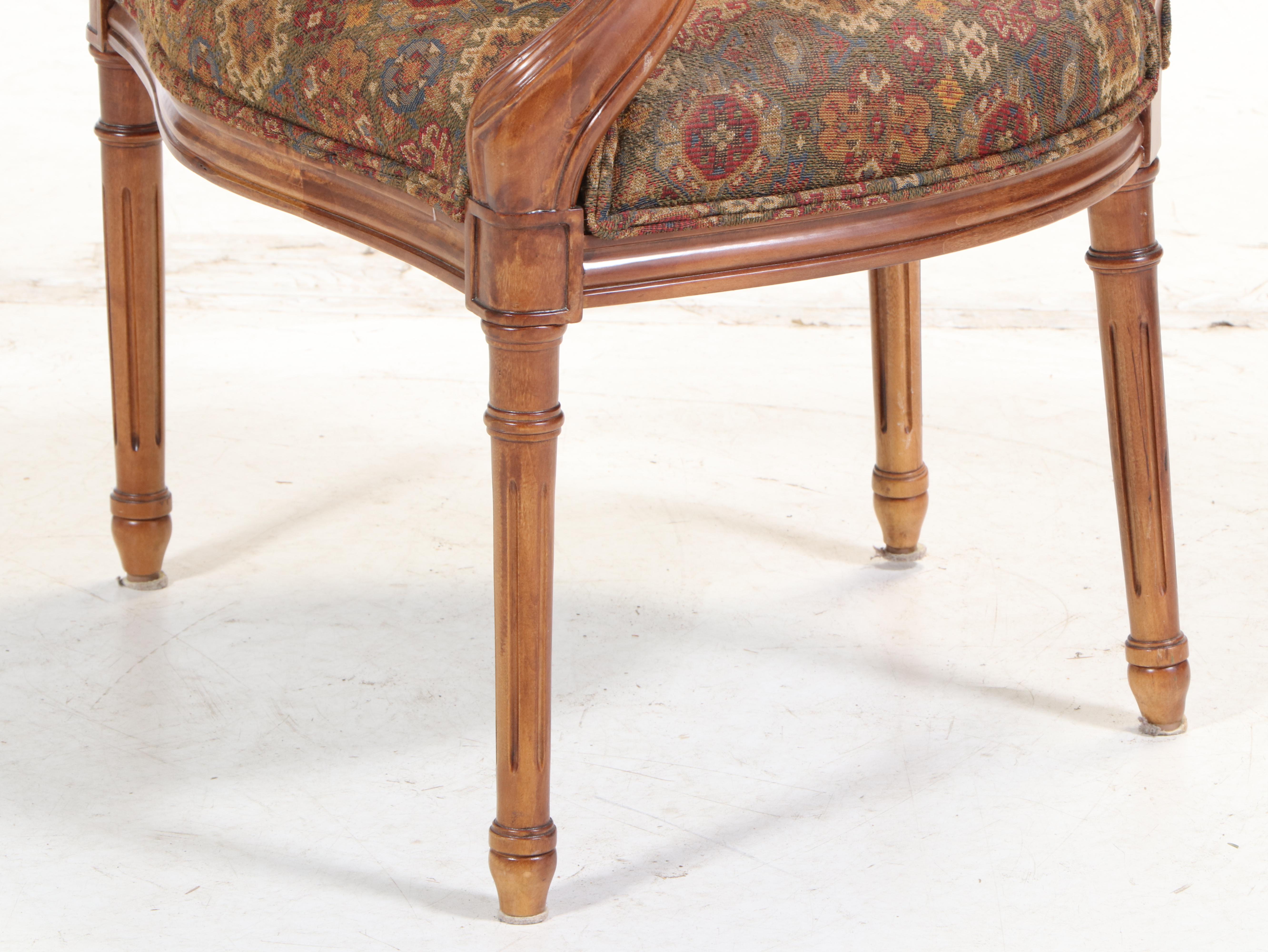 Bassett Furniture Hepplewhite Style Fauteuil Arm Chair, Late 20th Century