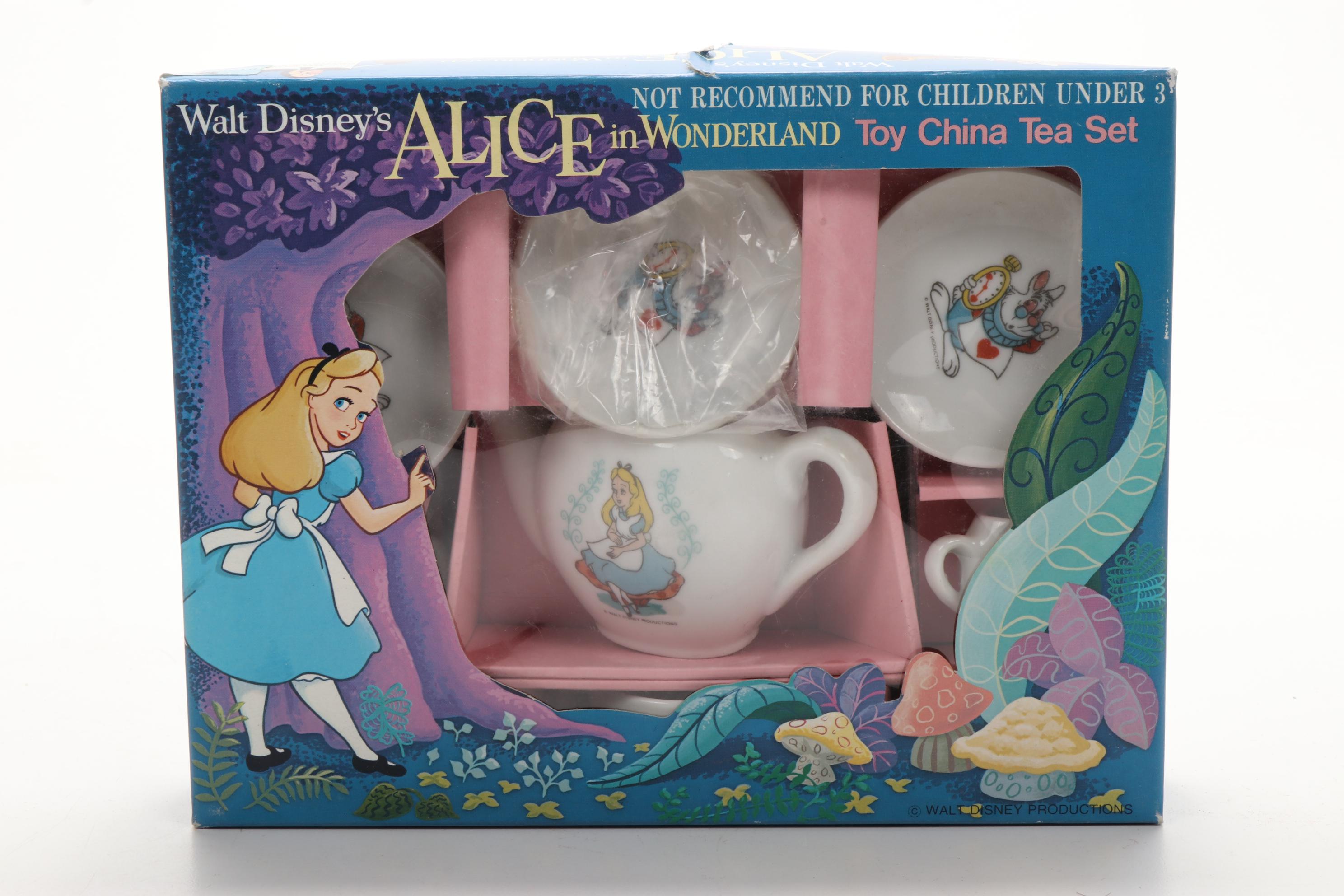 Children's Porcelain Tea Sets, Featuring Walt Disney's "Alice in Wonderland"