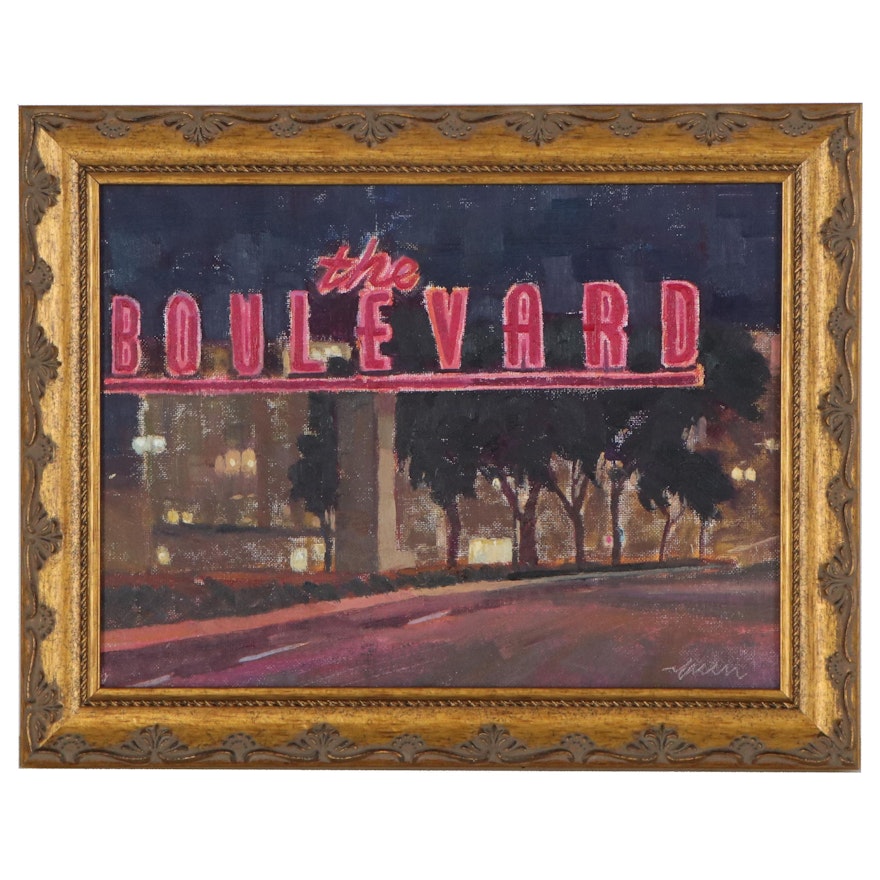 Kevin Yuen Oil Painting of The Boulevard, 21st Century