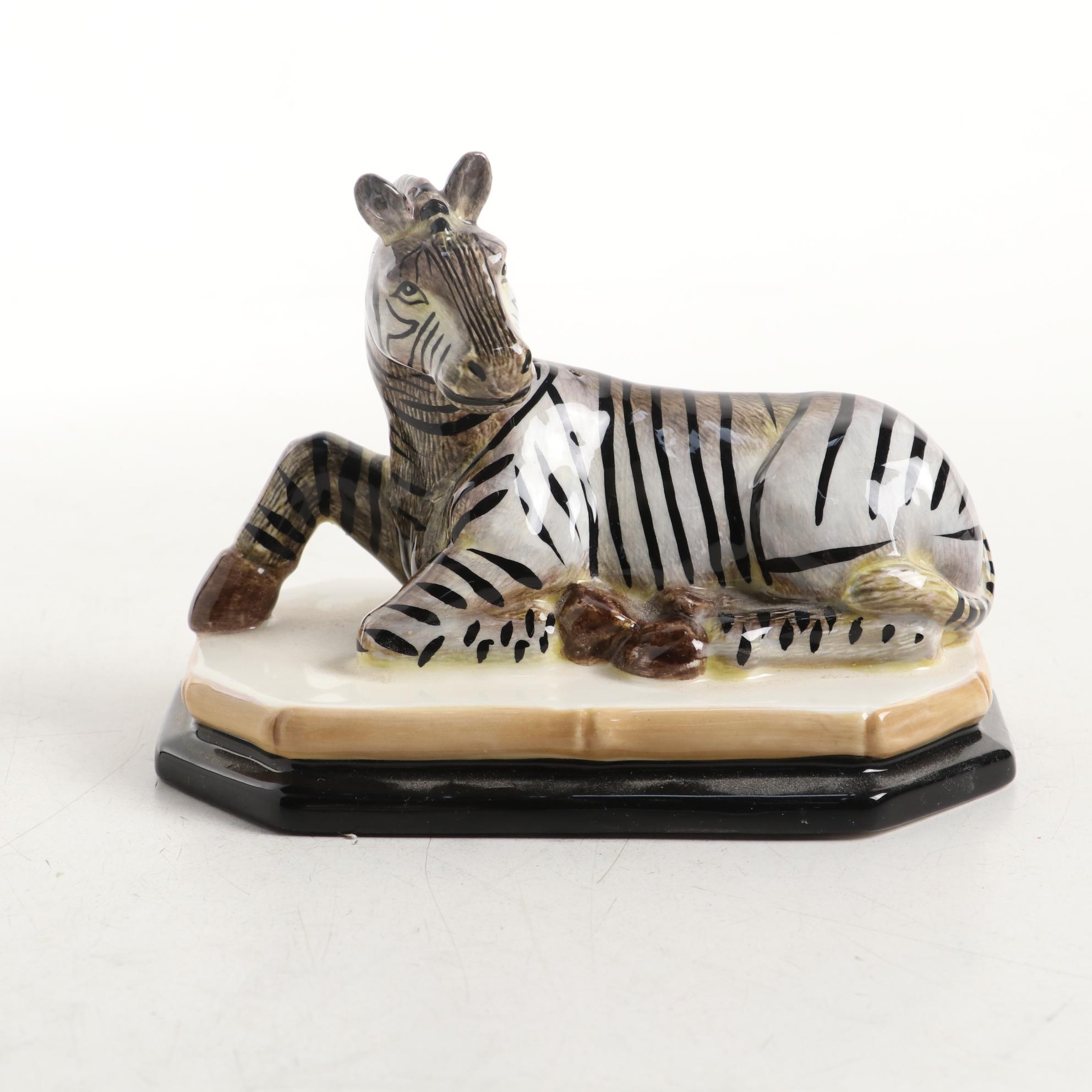 Certified International Corporation Zebra and Elephant Salt and Pepper Shakers