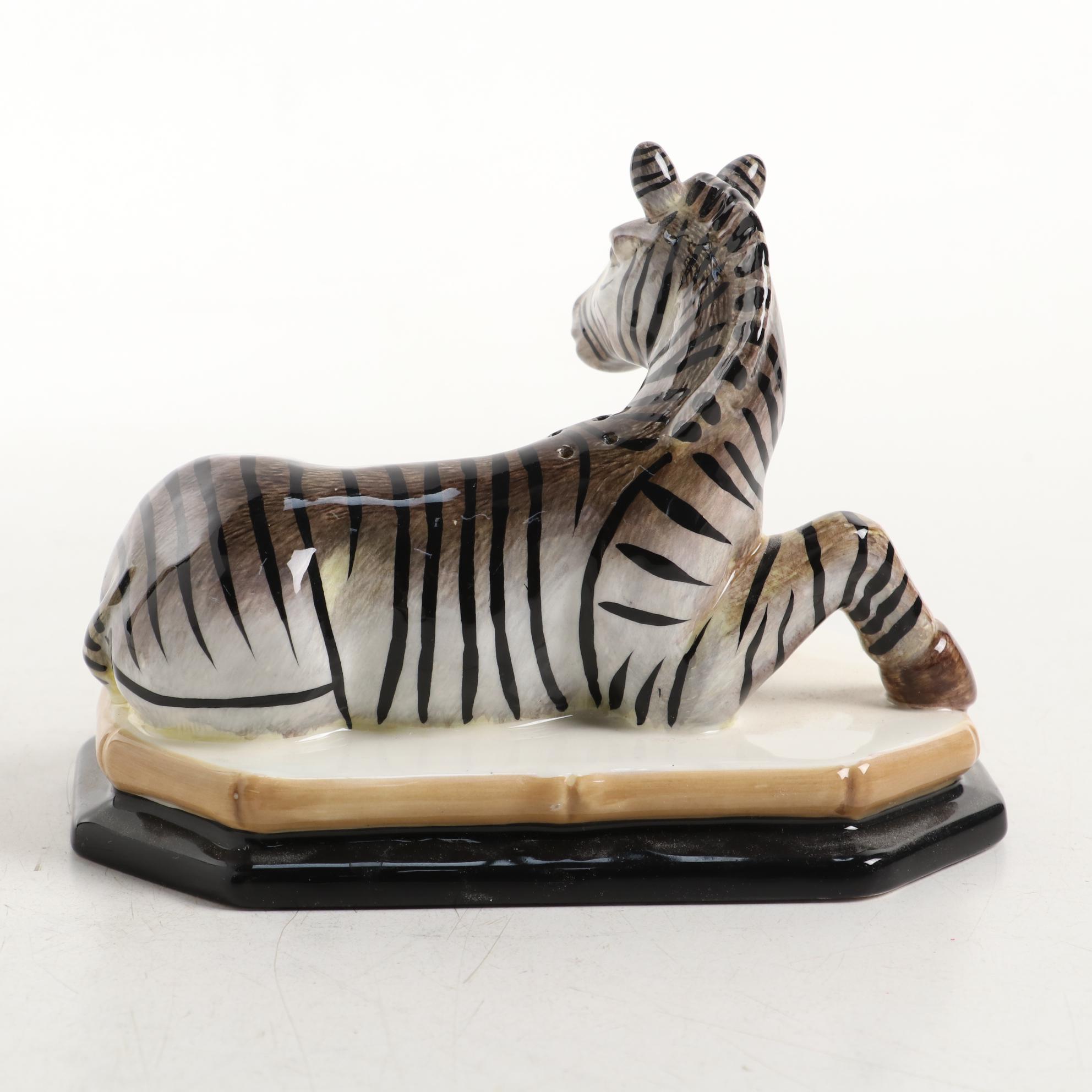 Certified International Corporation Zebra and Elephant Salt and Pepper Shakers
