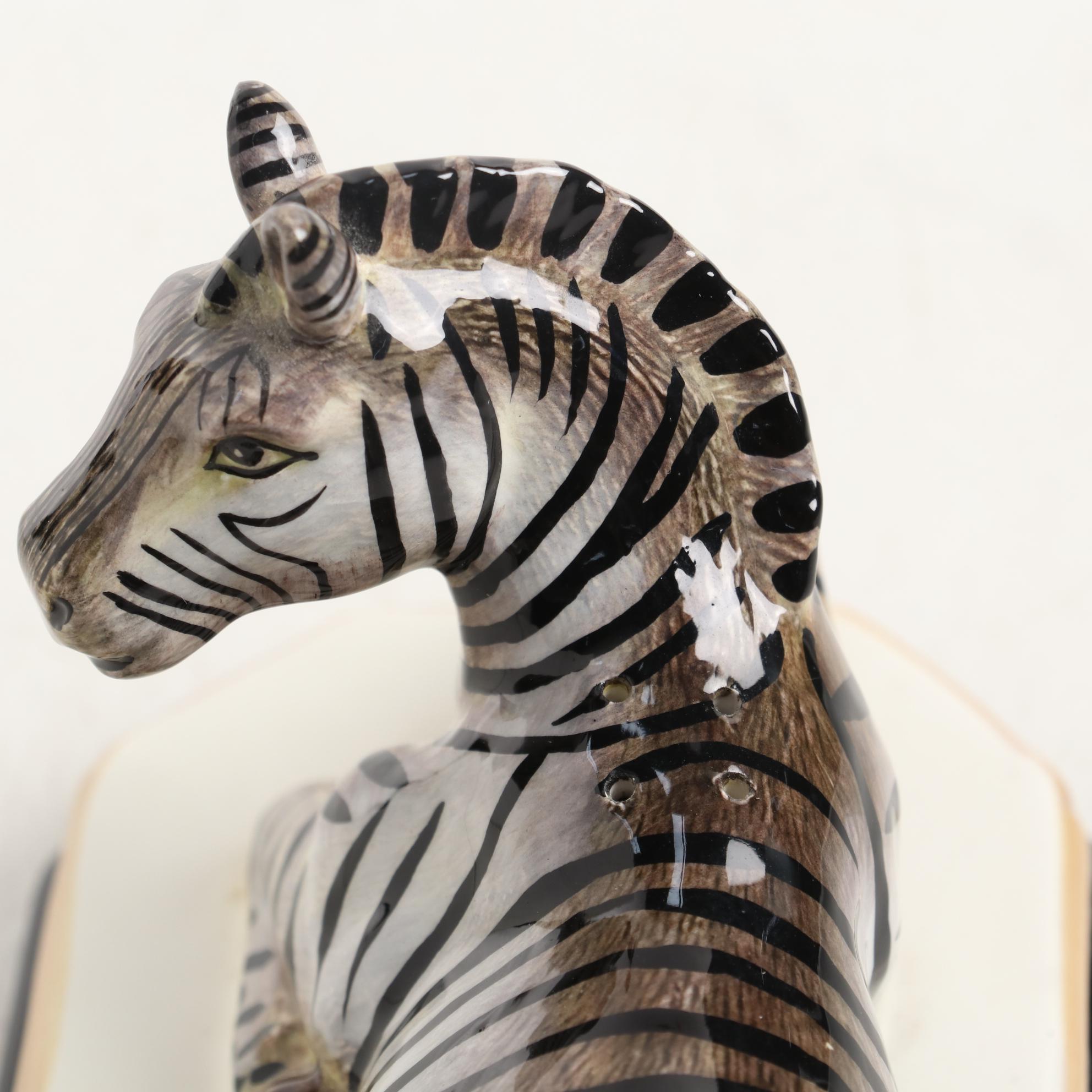 Certified International Corporation Zebra and Elephant Salt and Pepper Shakers