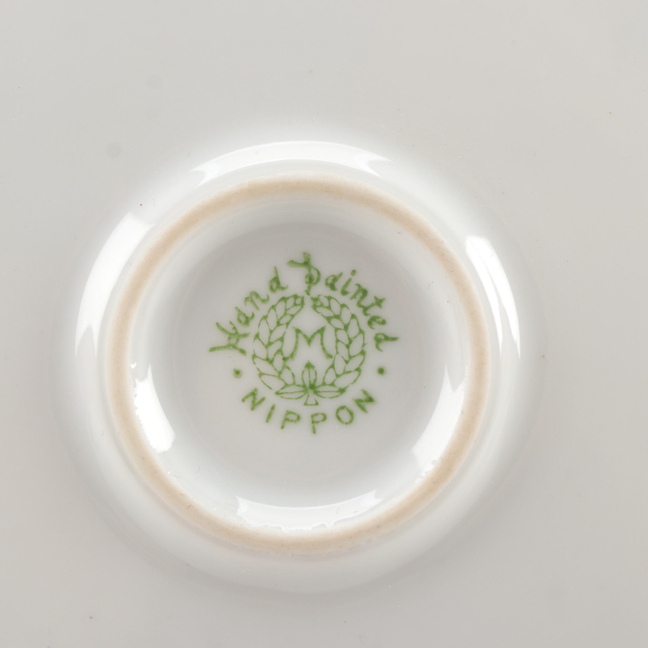 Morimura Bros Hand-Painted Porcelain Cherry Blossom Dinnerware, Early 20th C.