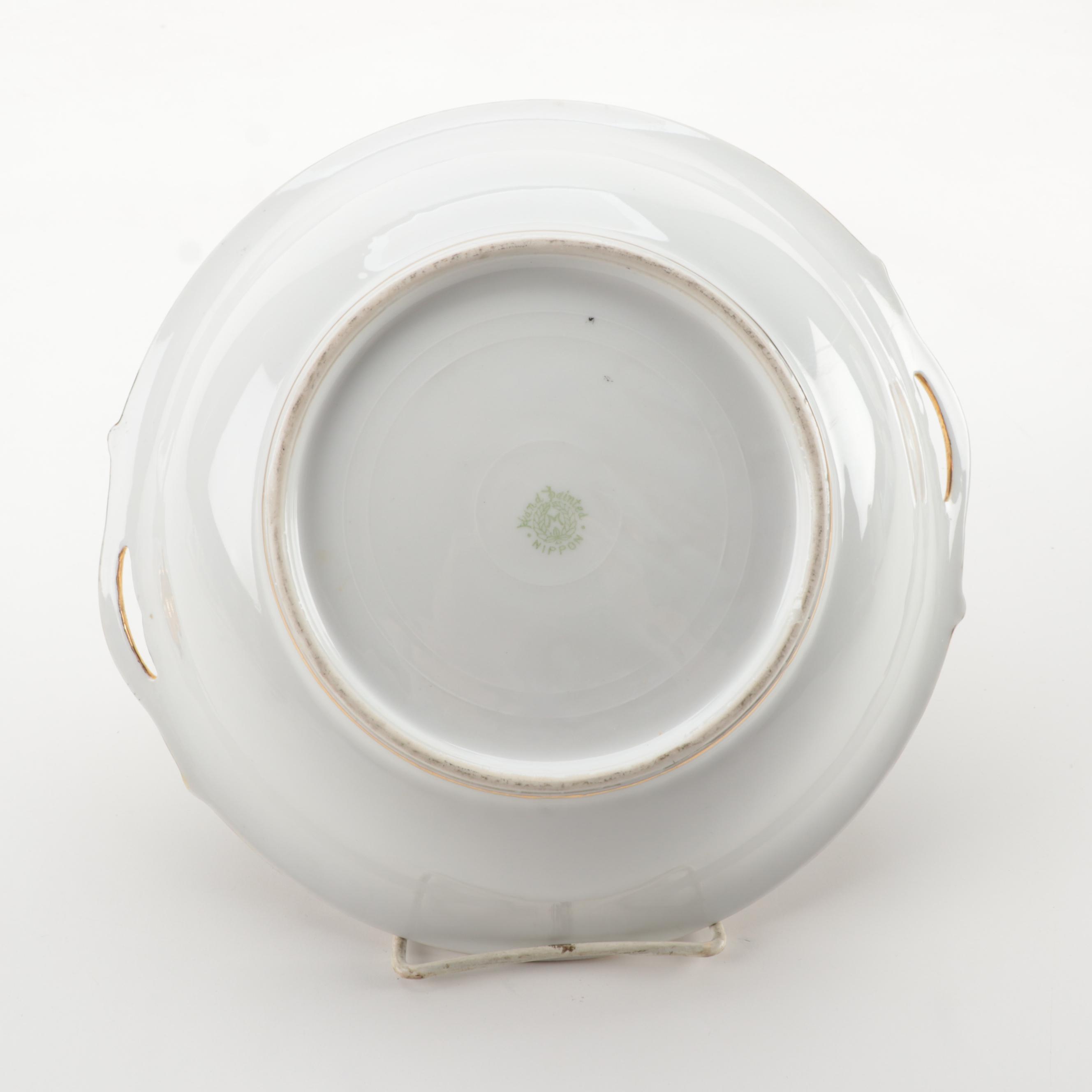 Morimura Bros Hand-Painted Porcelain Cherry Blossom Dinnerware, Early 20th C.