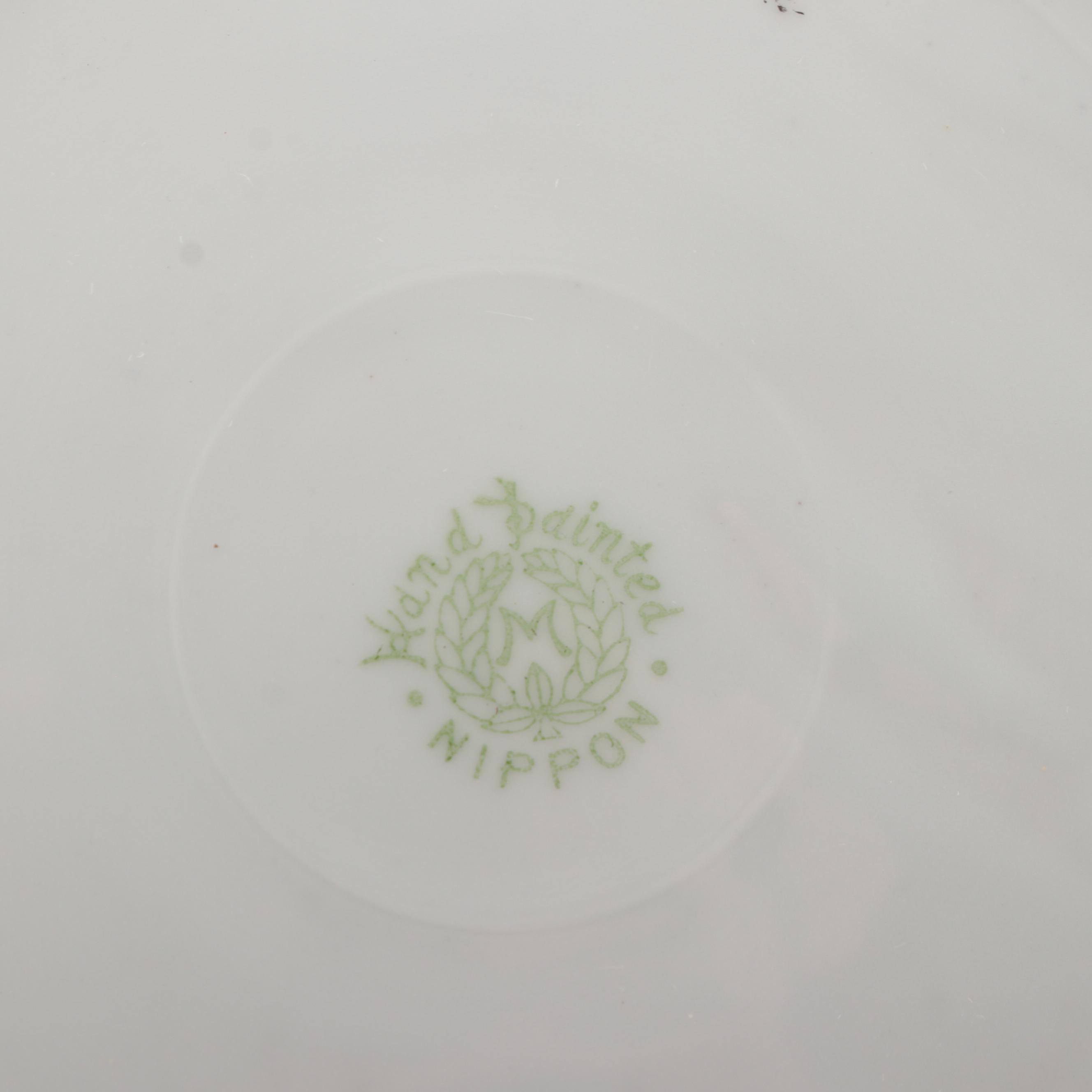 Morimura Bros Hand-Painted Porcelain Cherry Blossom Dinnerware, Early 20th C.