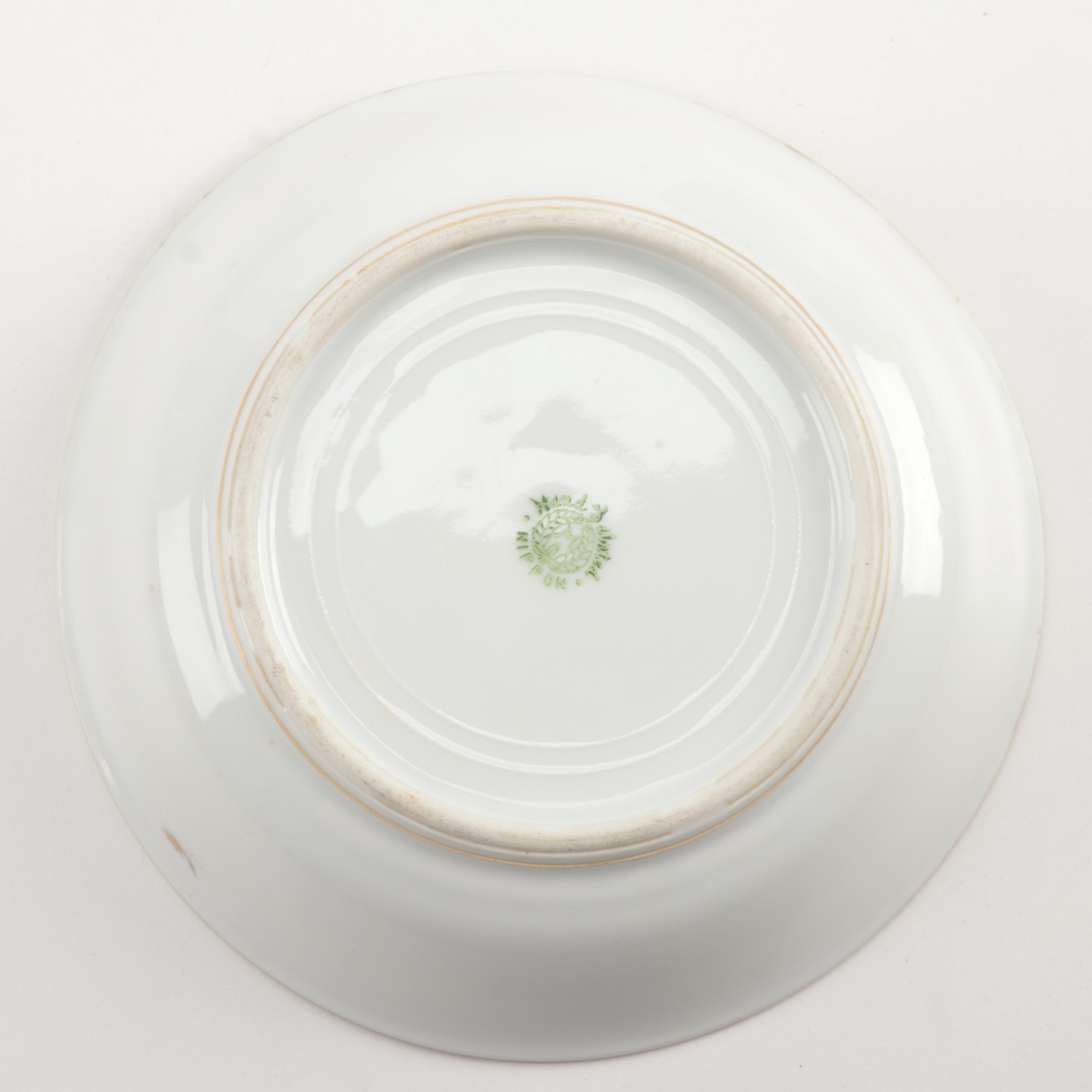 Morimura Bros Hand-Painted Porcelain Cherry Blossom Dinnerware, Early 20th C.