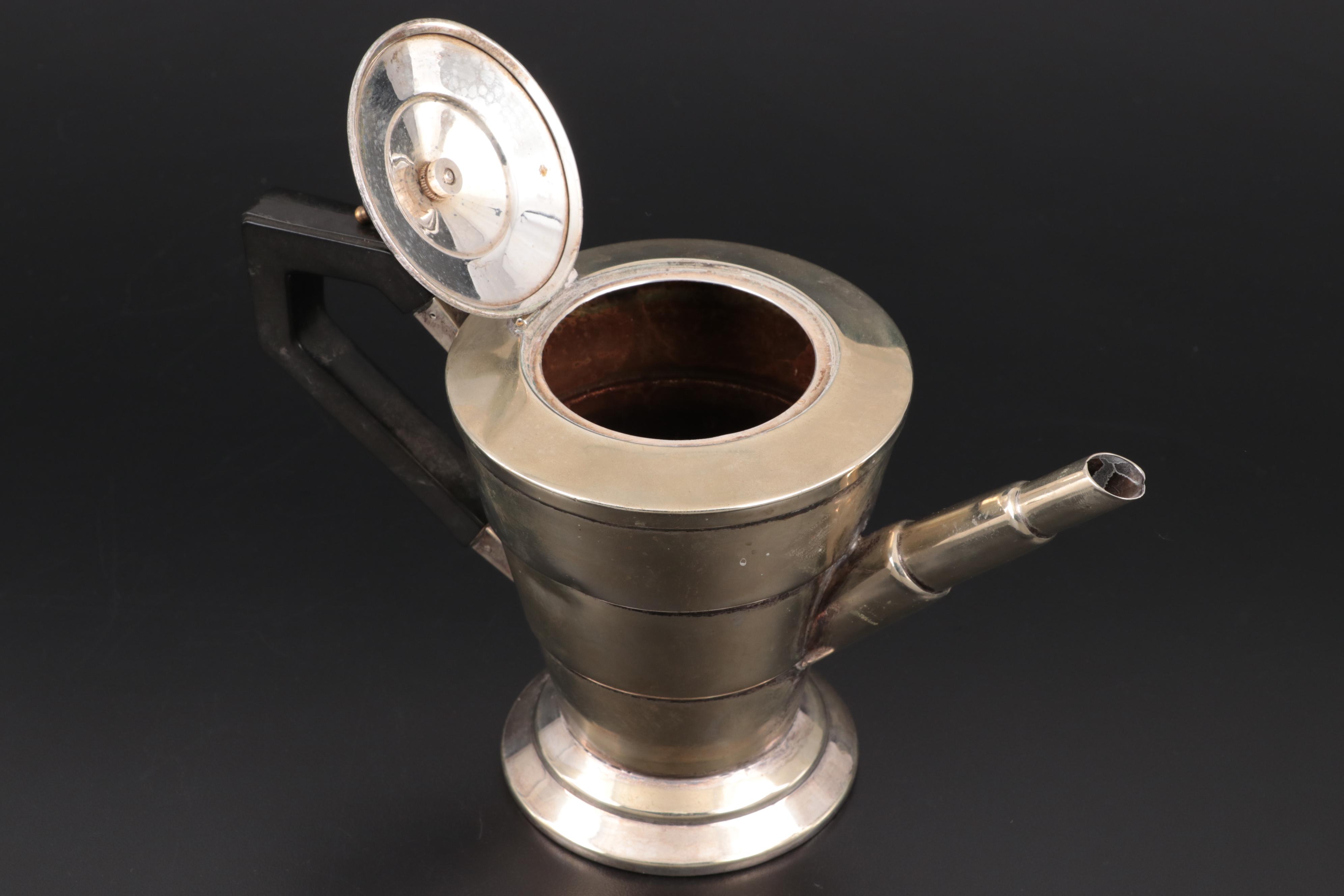 Parkin & Co. of Sheffield Art Deco Silver Plate Tea Set, Early 20th Century