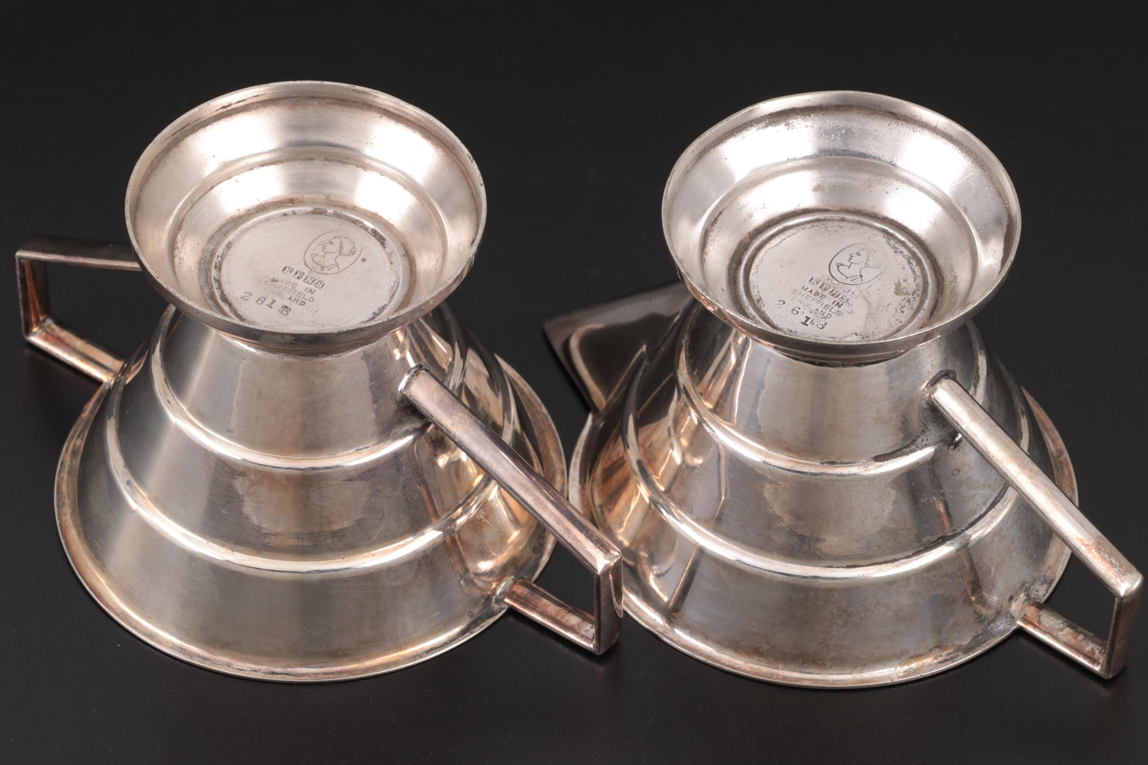 Parkin & Co. of Sheffield Art Deco Silver Plate Tea Set, Early 20th Century