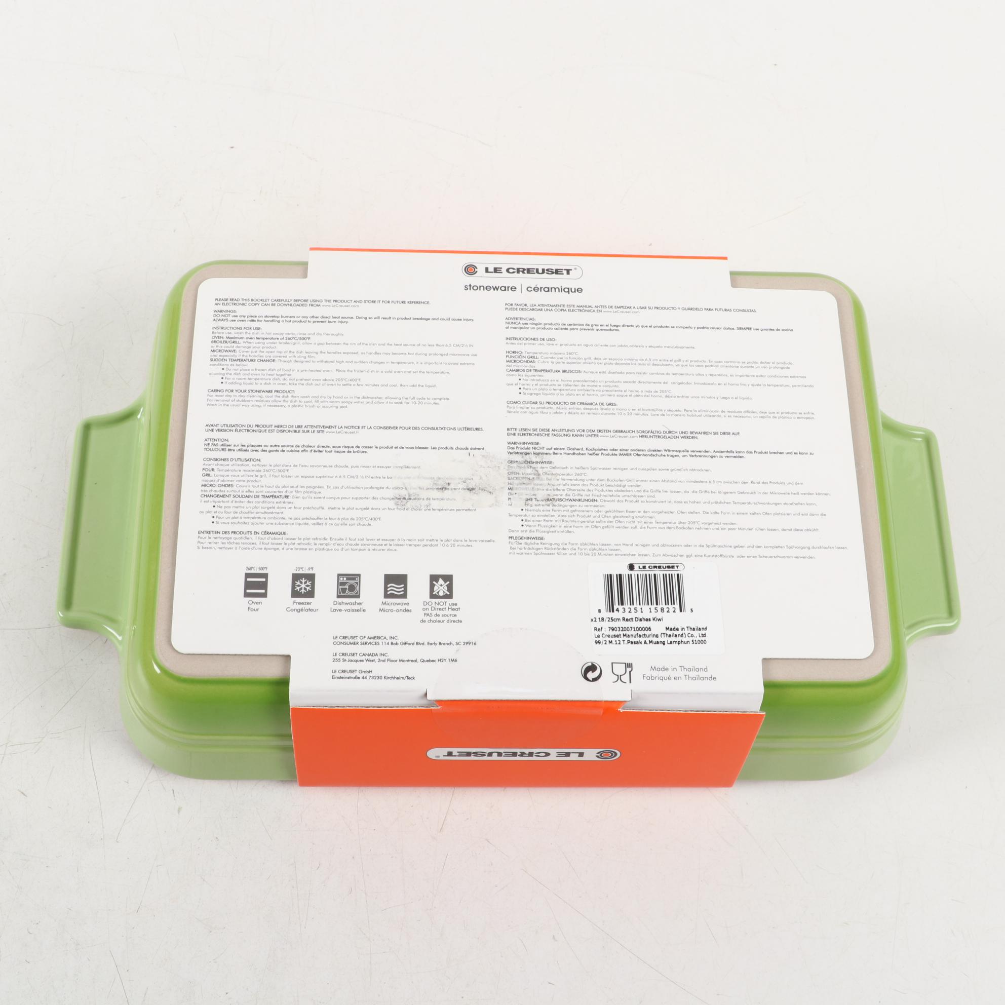 Le Creuset Kiwi Rectangular Stoneware Baking Dishes