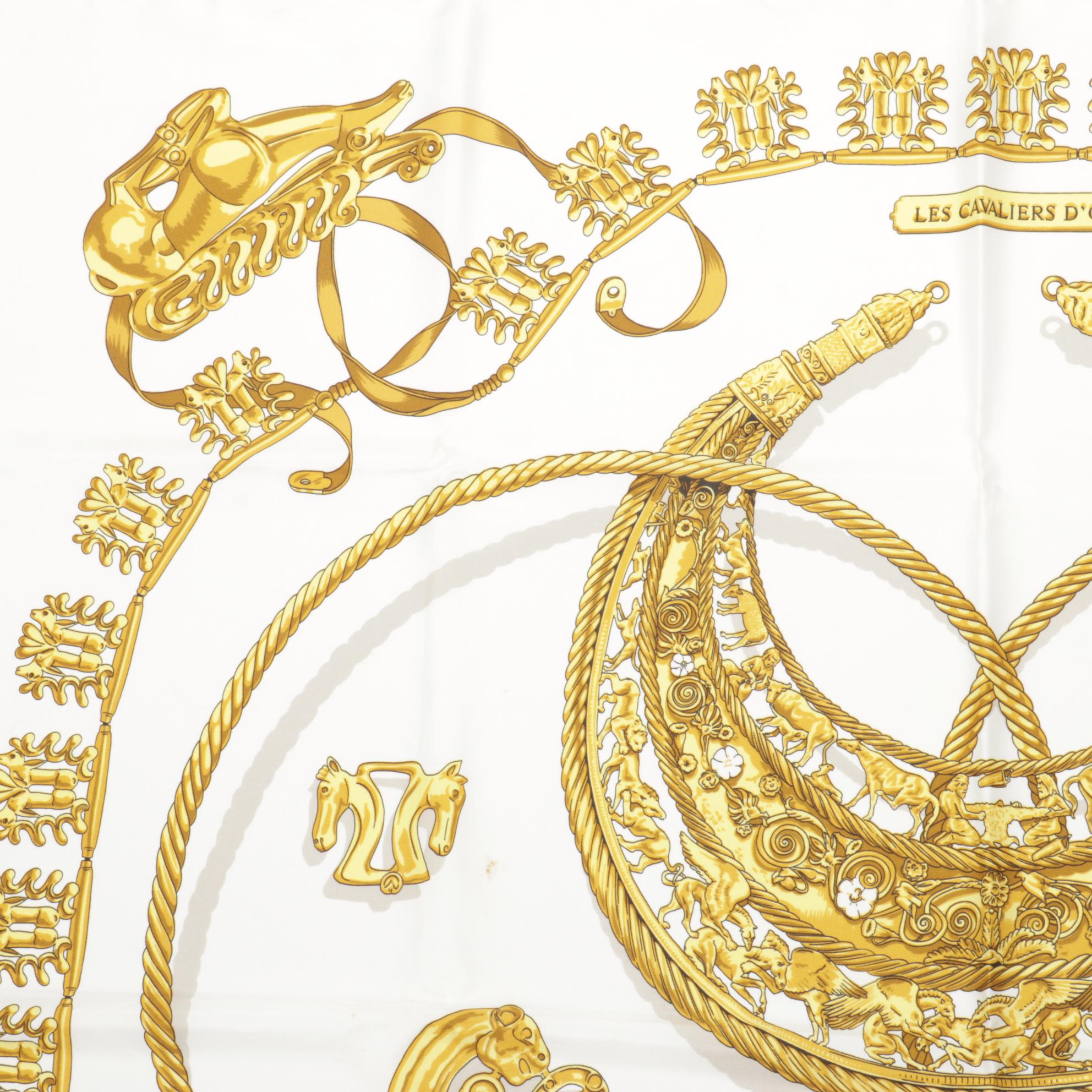 Hermès "Les Cavaliers D'Or" Silk Twill Scarf