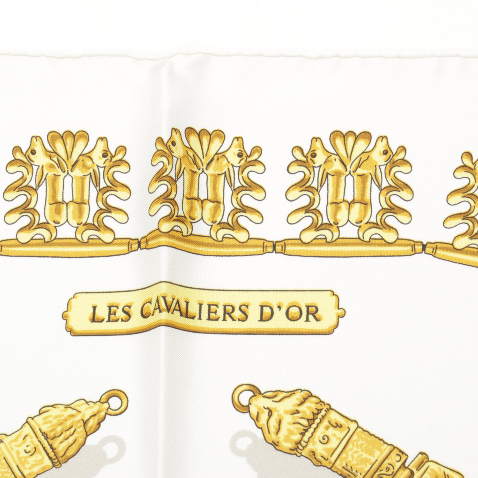 Hermès "Les Cavaliers D'Or" Silk Twill Scarf