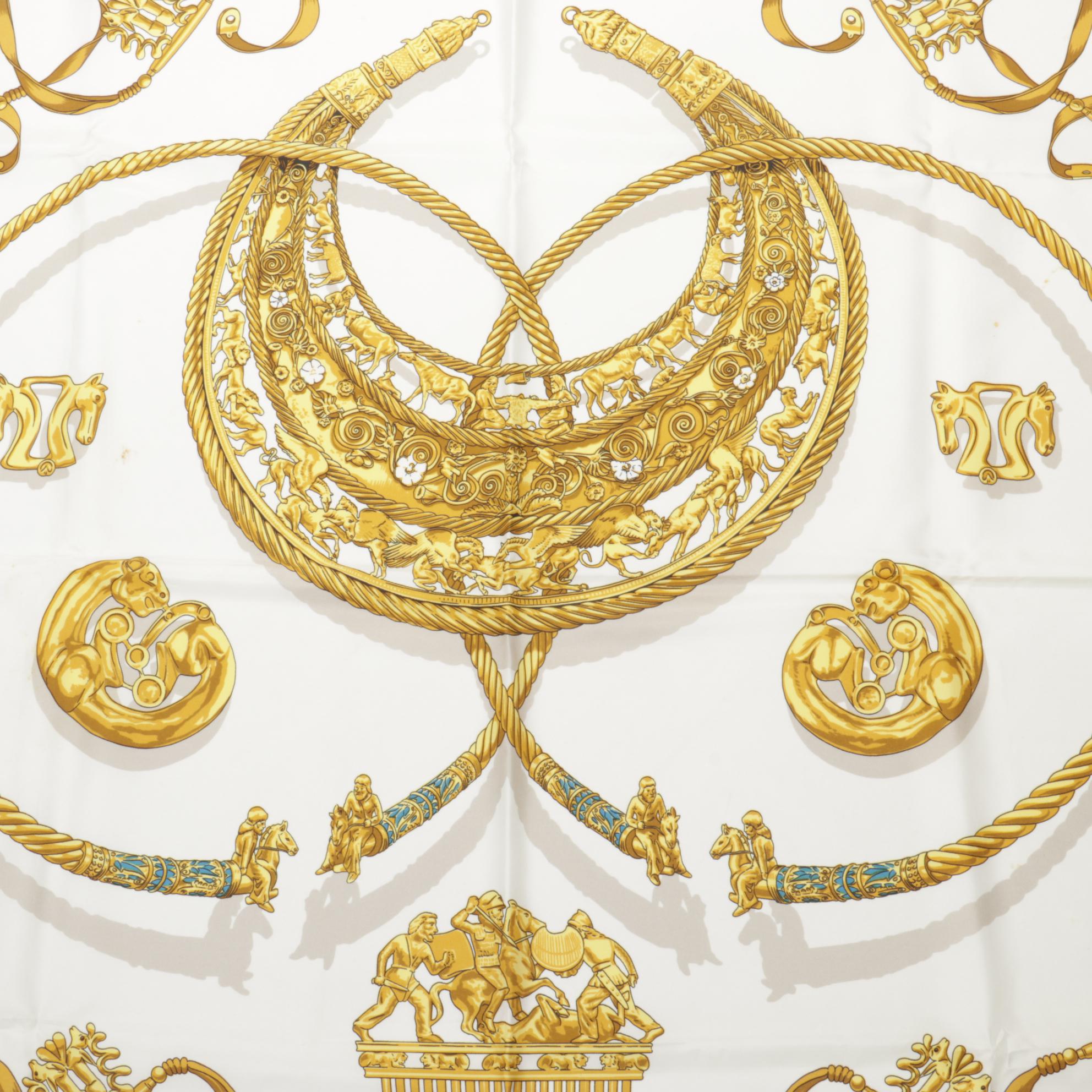 Hermès "Les Cavaliers D'Or" Silk Twill Scarf