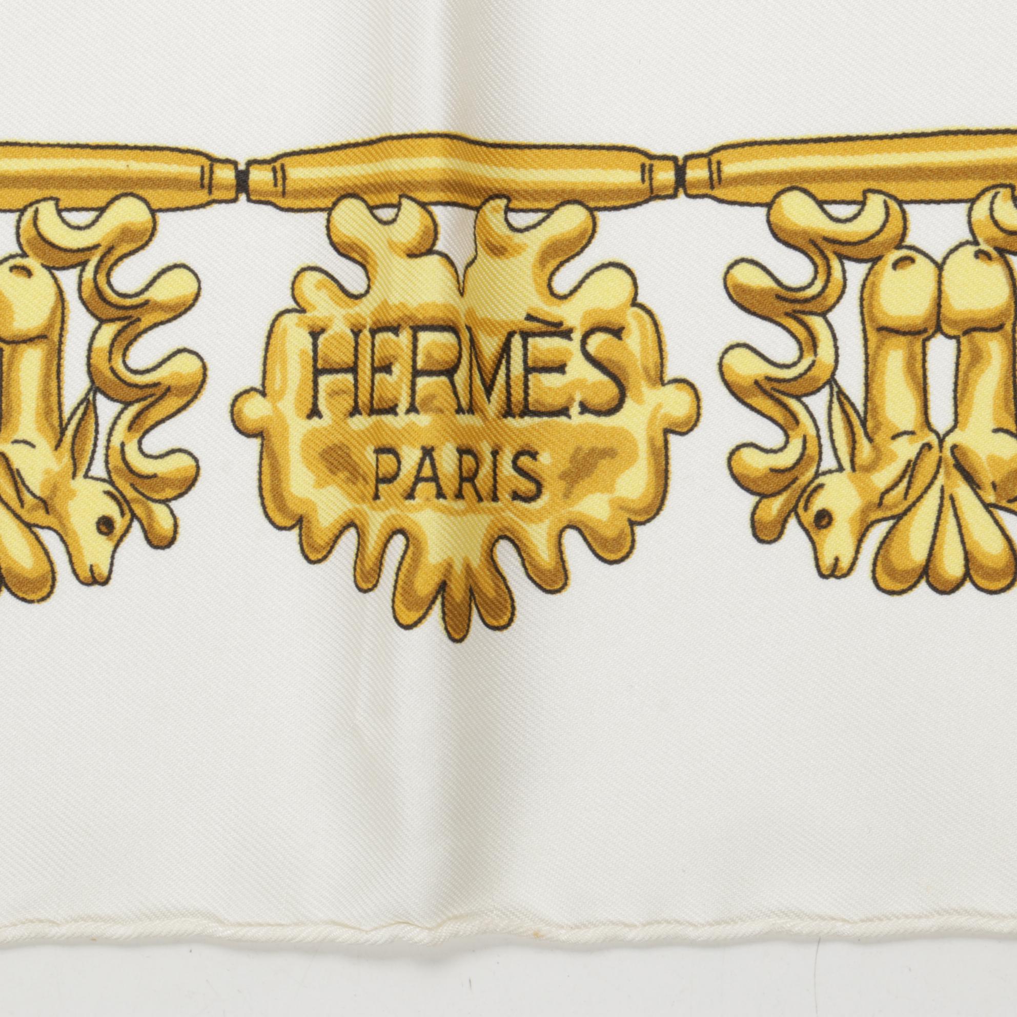 Hermès "Les Cavaliers D'Or" Silk Twill Scarf